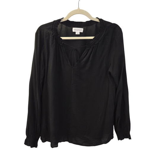 Velvet by Graham & Spencer 100% Viscose Peasant Top Size Small