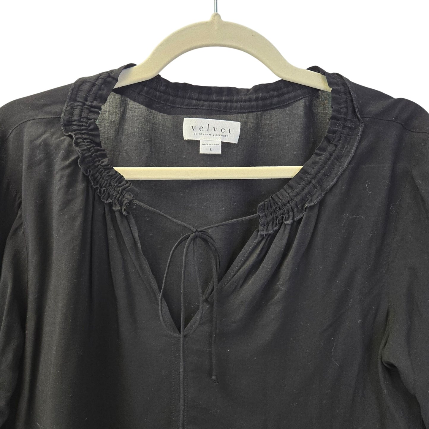 Velvet by Graham & Spencer 100% Viscose Peasant Top Size Small