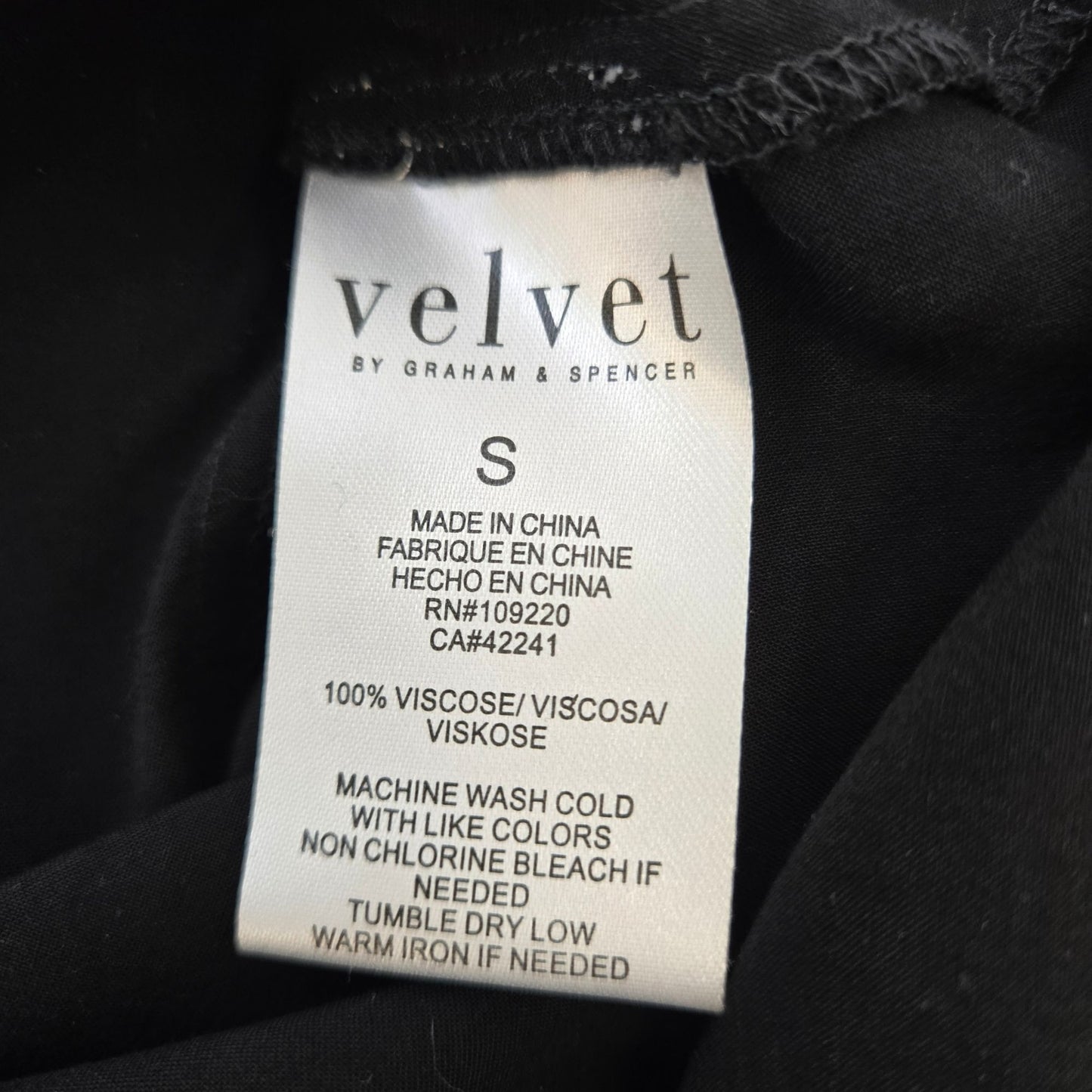 Velvet by Graham & Spencer 100% Viscose Peasant Top Size Small