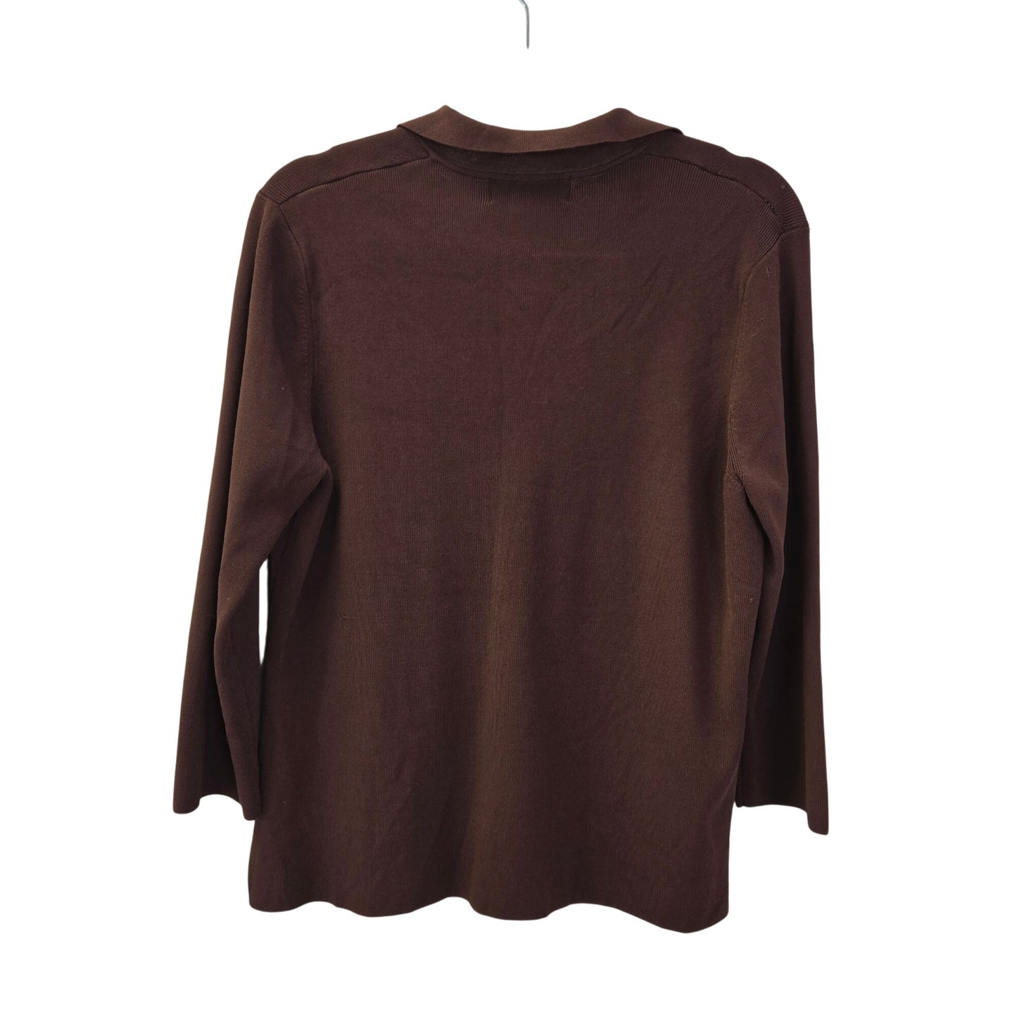 August Silk Collared V-Neck Knit Sweater Size Large