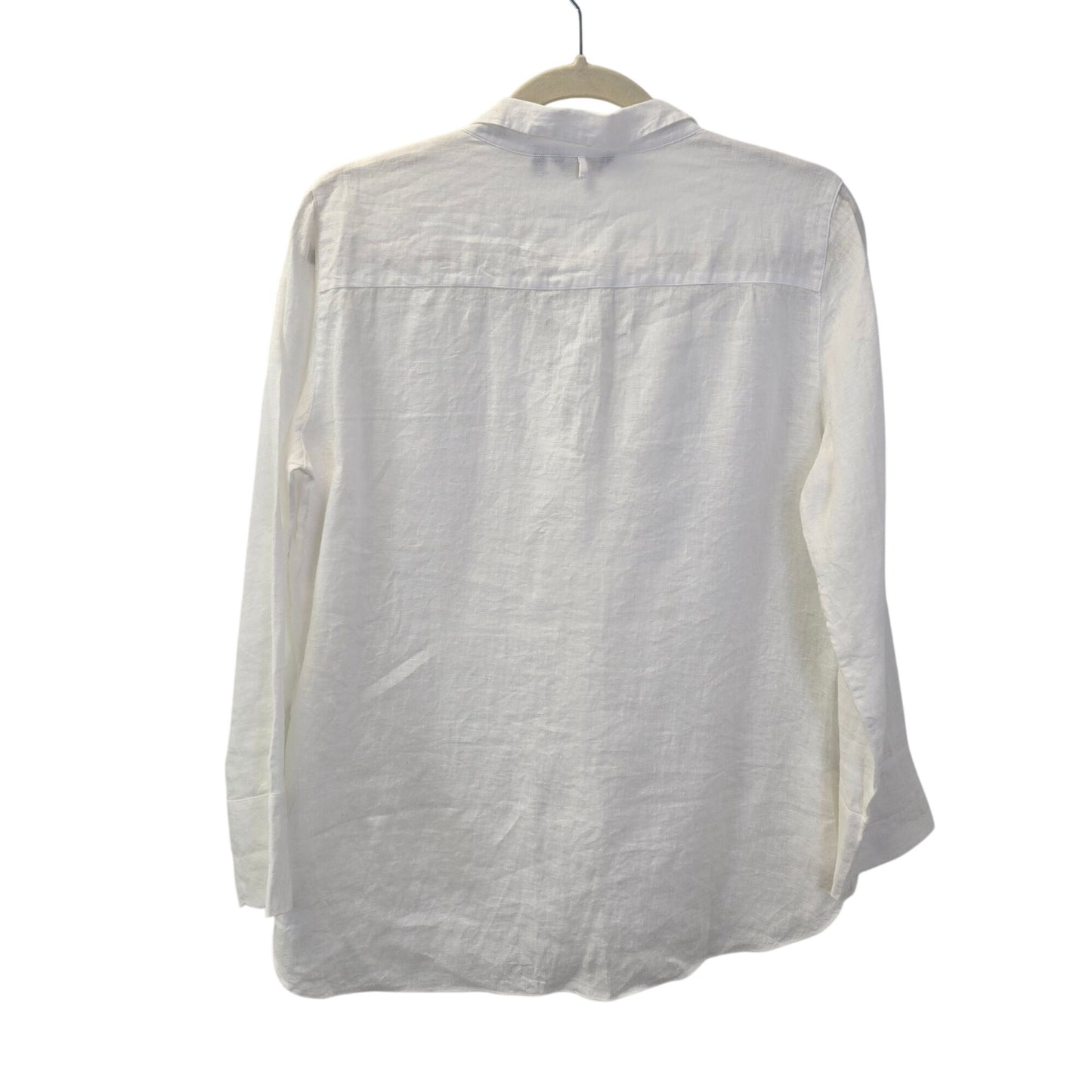 Massimo Dutti 100% Linen V-Neck Split Hem Tunic Top Size 10