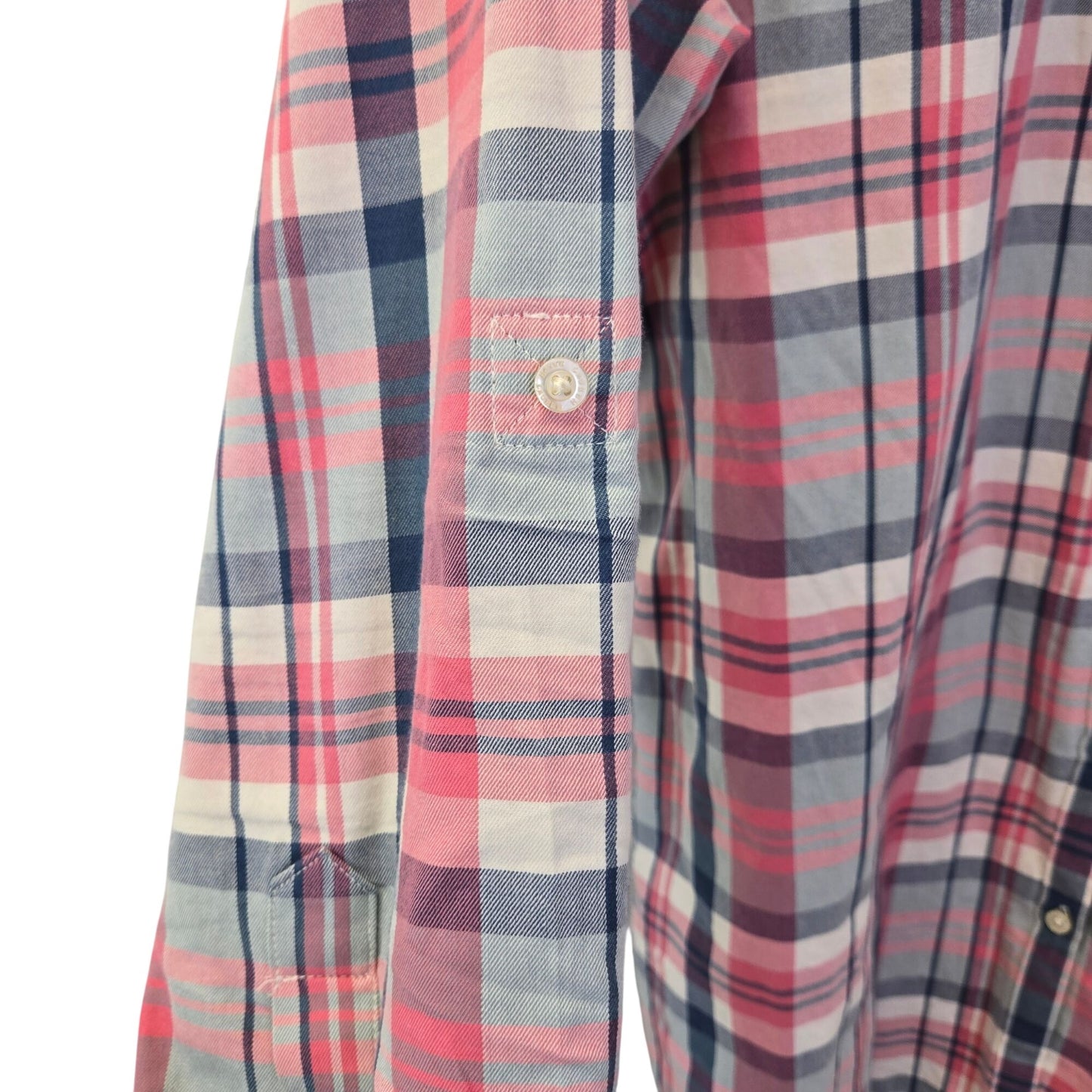 Lauren Ralph Lauren Black Label Plaid Roll Tab Sleeve Button Down Shirt Size XL