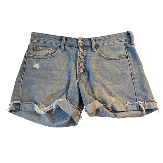 Lucky Brand Boyfriend Distressed Button Fly Jean Shorts Size 8