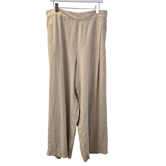 NWT Madewell Cropped Wide Leg Linen Blend Pull-On Pants Size 14