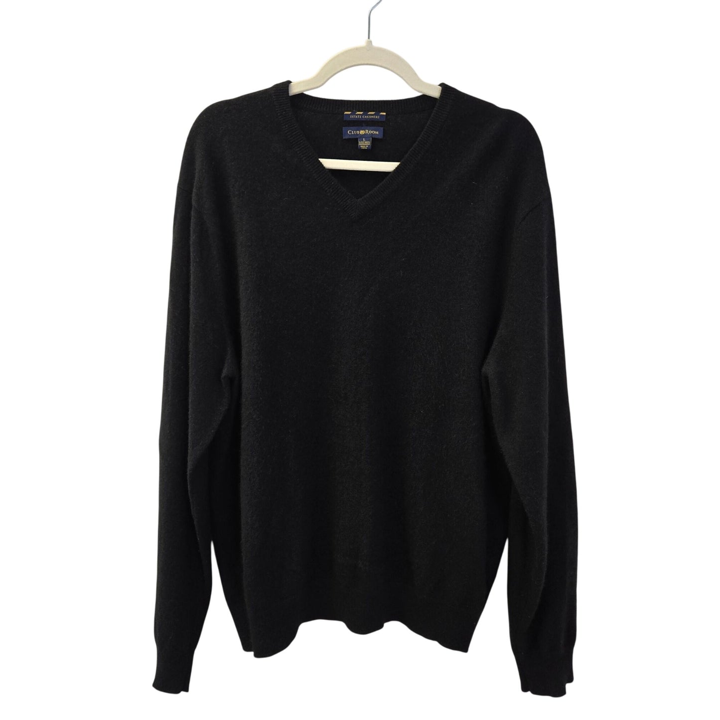 Club Room 2-Ply 100% Cashmere V-Neck Sweater Size Large