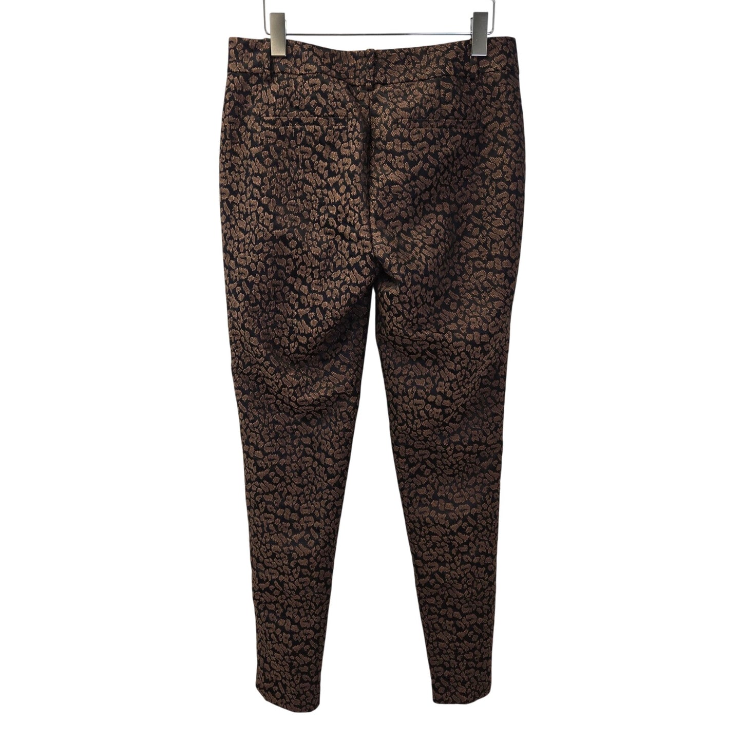 Ann Taylor Leopard Print Jacquard Trouser Pants Size 4 Tall