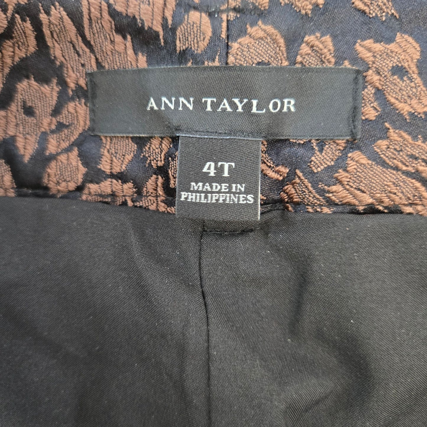 Ann Taylor Leopard Print Jacquard Trouser Pants Size 4 Tall