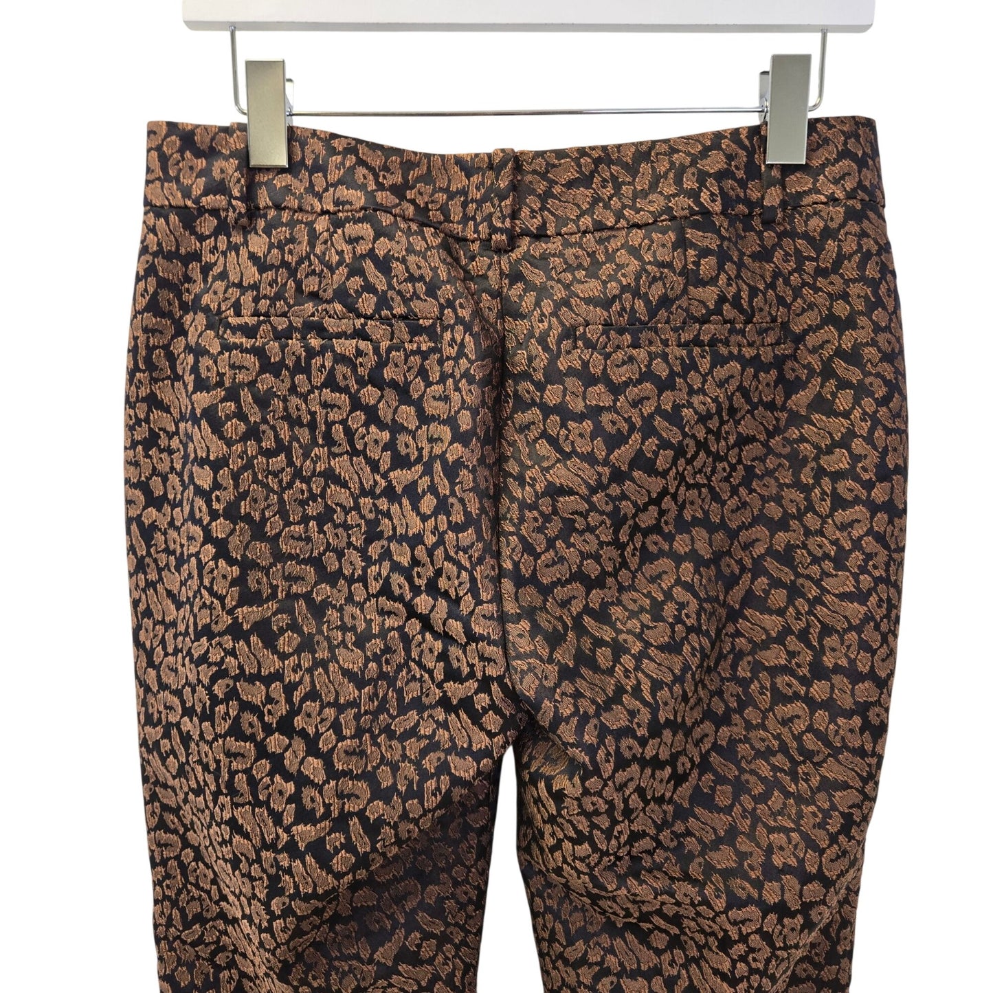 Ann Taylor Leopard Print Jacquard Trouser Pants Size 4 Tall