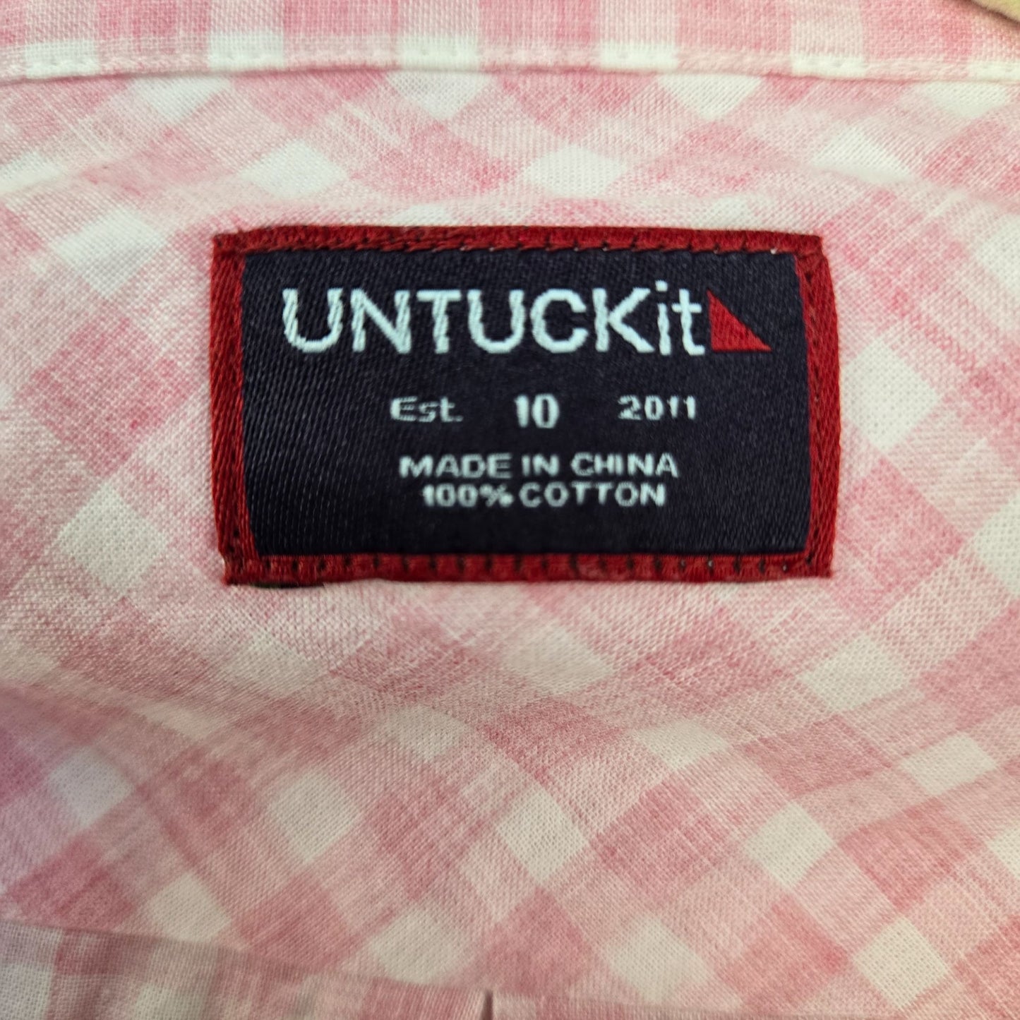 NWT UNTUCKit Calina Gingham Print Long Sleeve Button Down Shirt Size 10