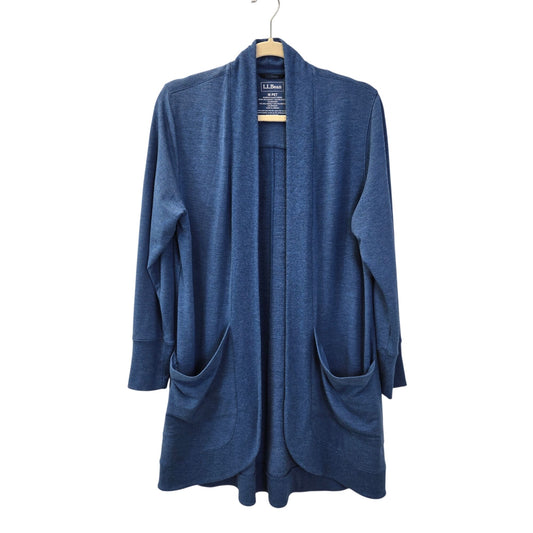L.L. Bean Modal Blend Longline Open Cardigan Sweater Size M Petite