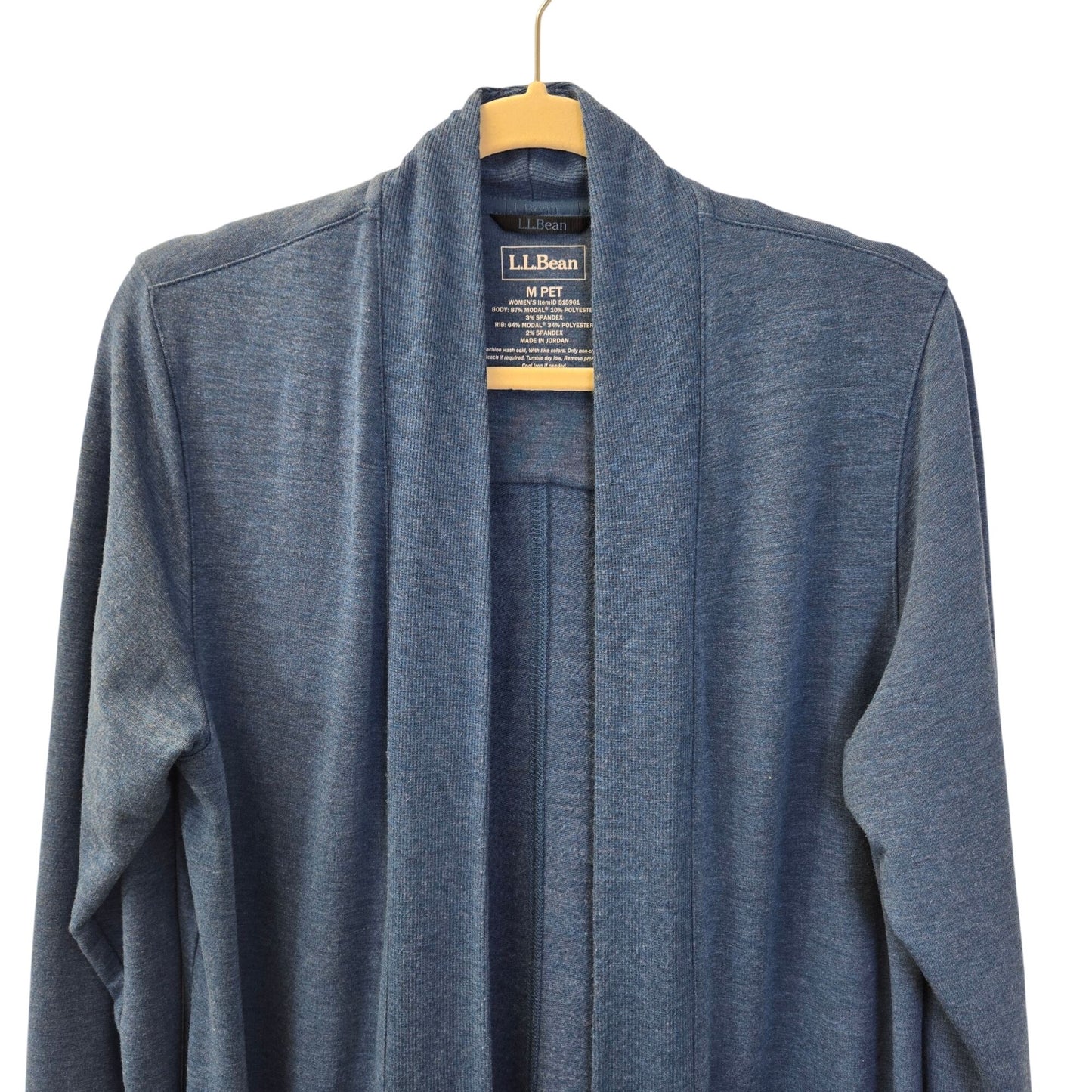 L.L. Bean Modal Blend Longline Open Cardigan Sweater Size M Petite