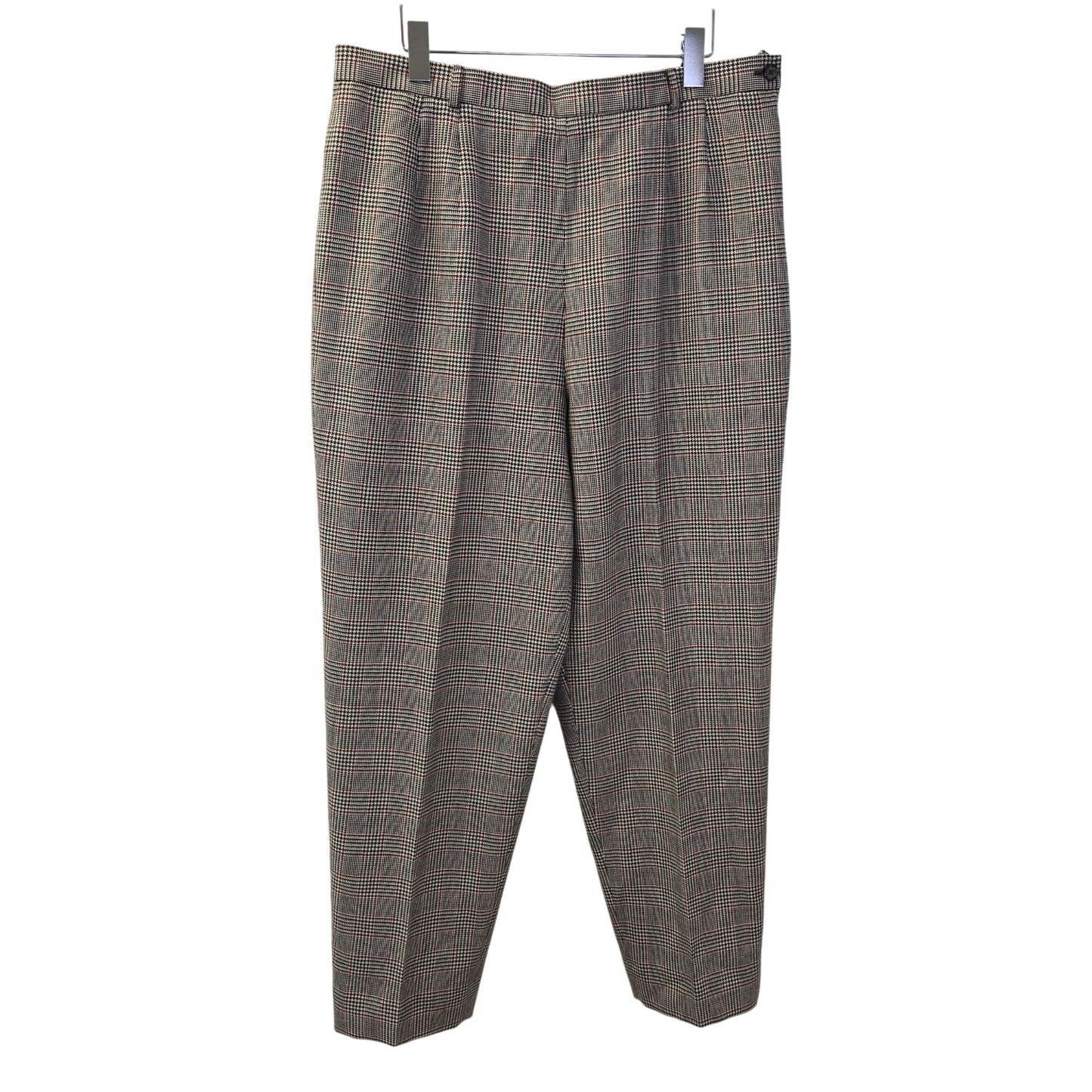 Talbots Wool Blend Glen Plaid Tapered Trouser Pants Size 16
