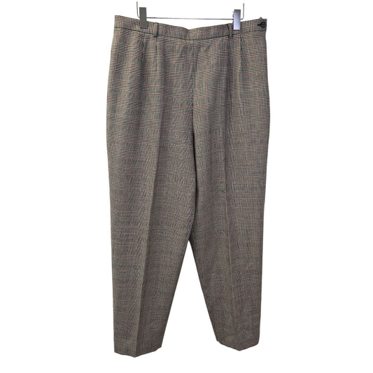 Talbots Wool Blend Glen Plaid Tapered Trouser Pants Size 16