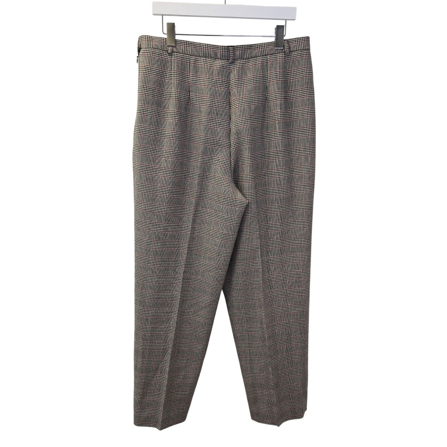Talbots Wool Blend Glen Plaid Tapered Trouser Pants Size 16