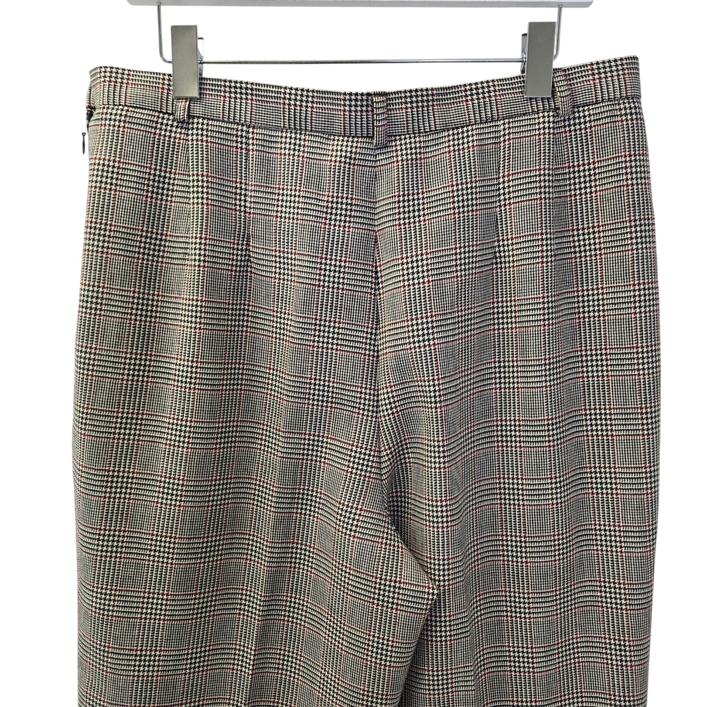 Talbots Wool Blend Glen Plaid Tapered Trouser Pants Size 16