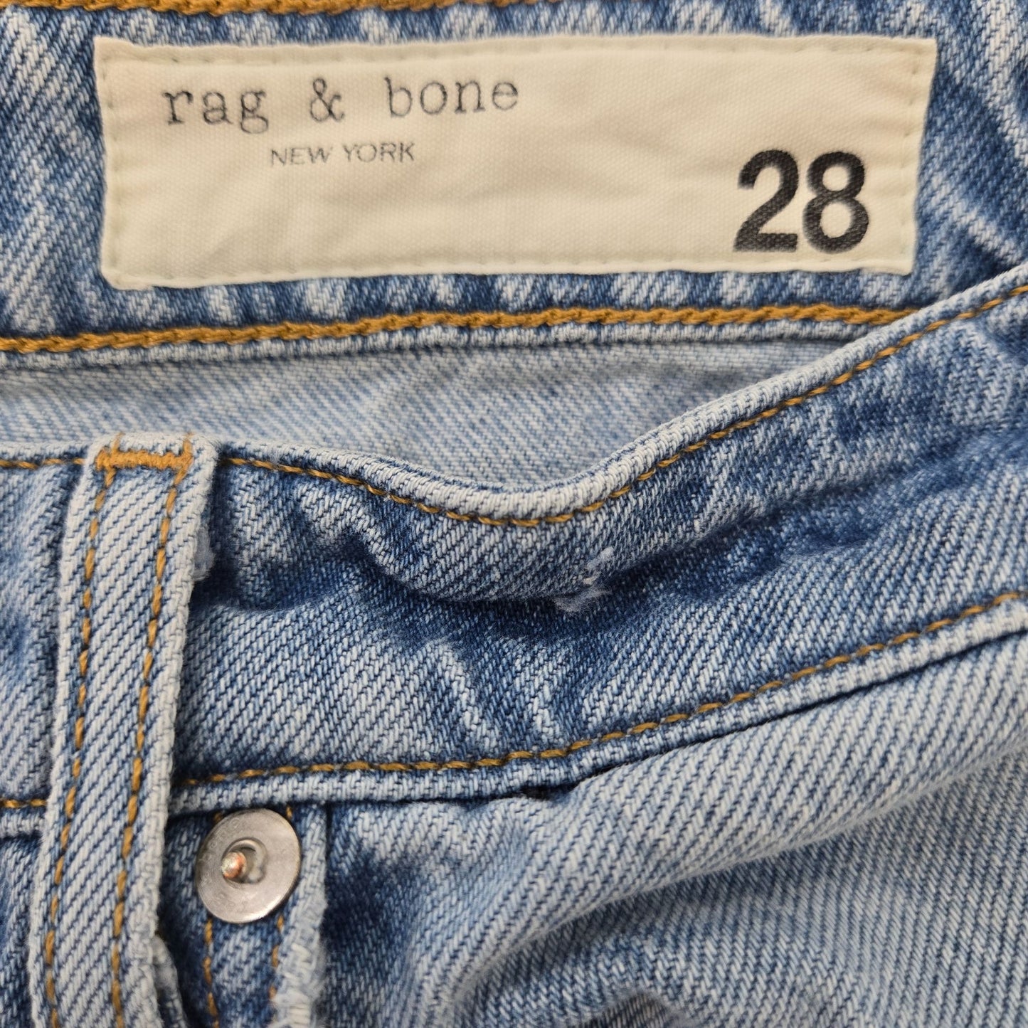 Rag & Bone Nina High Rise Ankle Cigarette Button Fly Jeans in Tulip Size 28