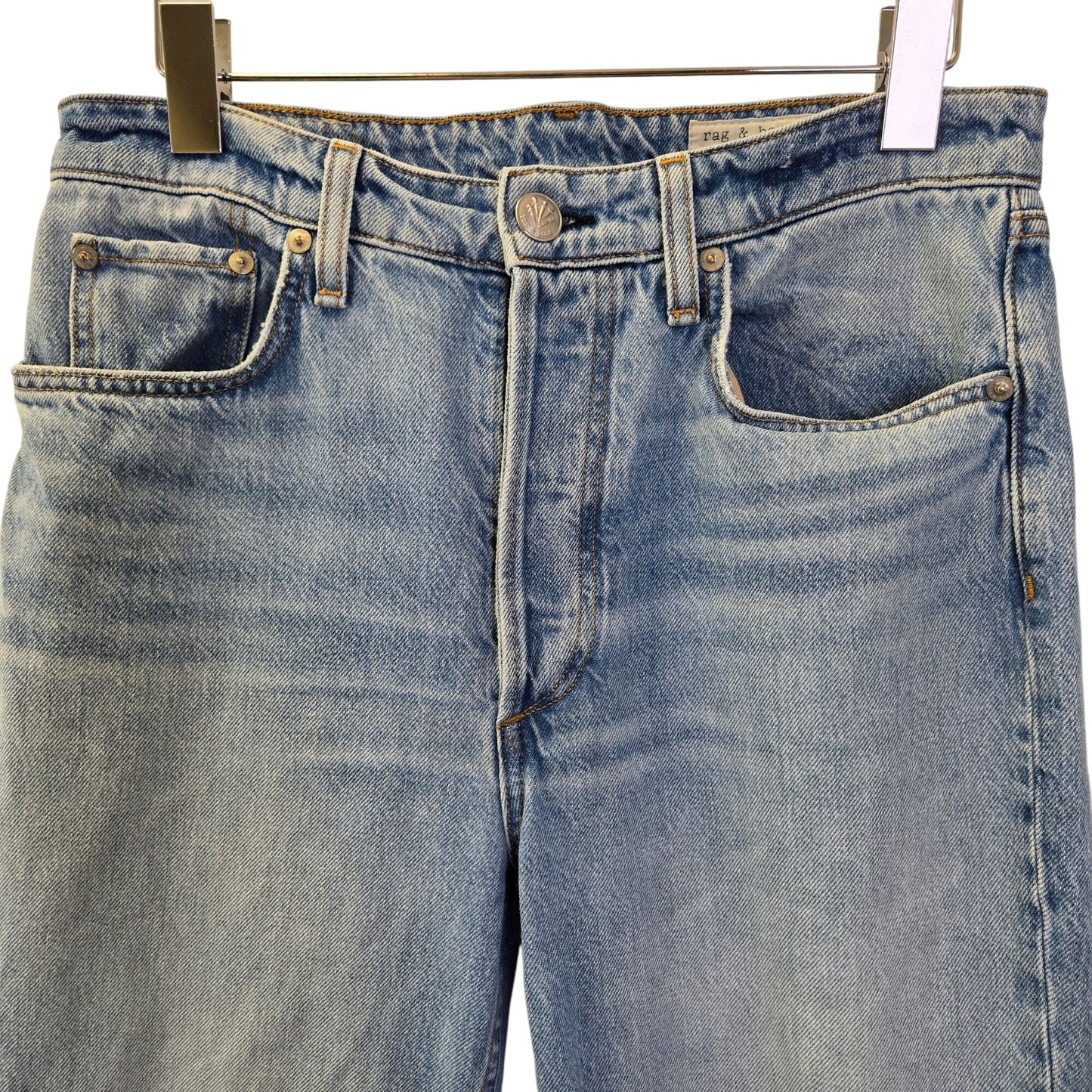 Rag & Bone Nina High Rise Ankle Cigarette Button Fly Jeans in Tulip Size 28