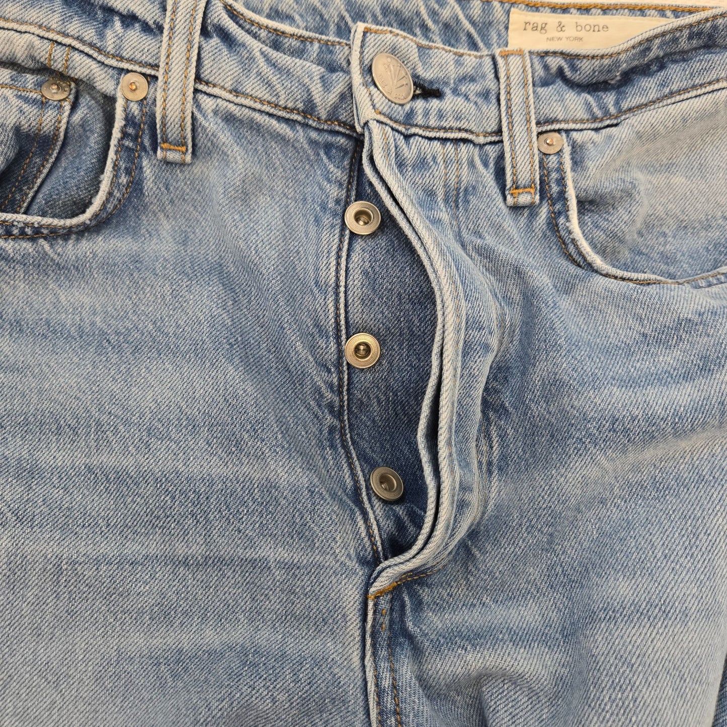 Rag & Bone Nina High Rise Ankle Cigarette Button Fly Jeans in Tulip Size 28