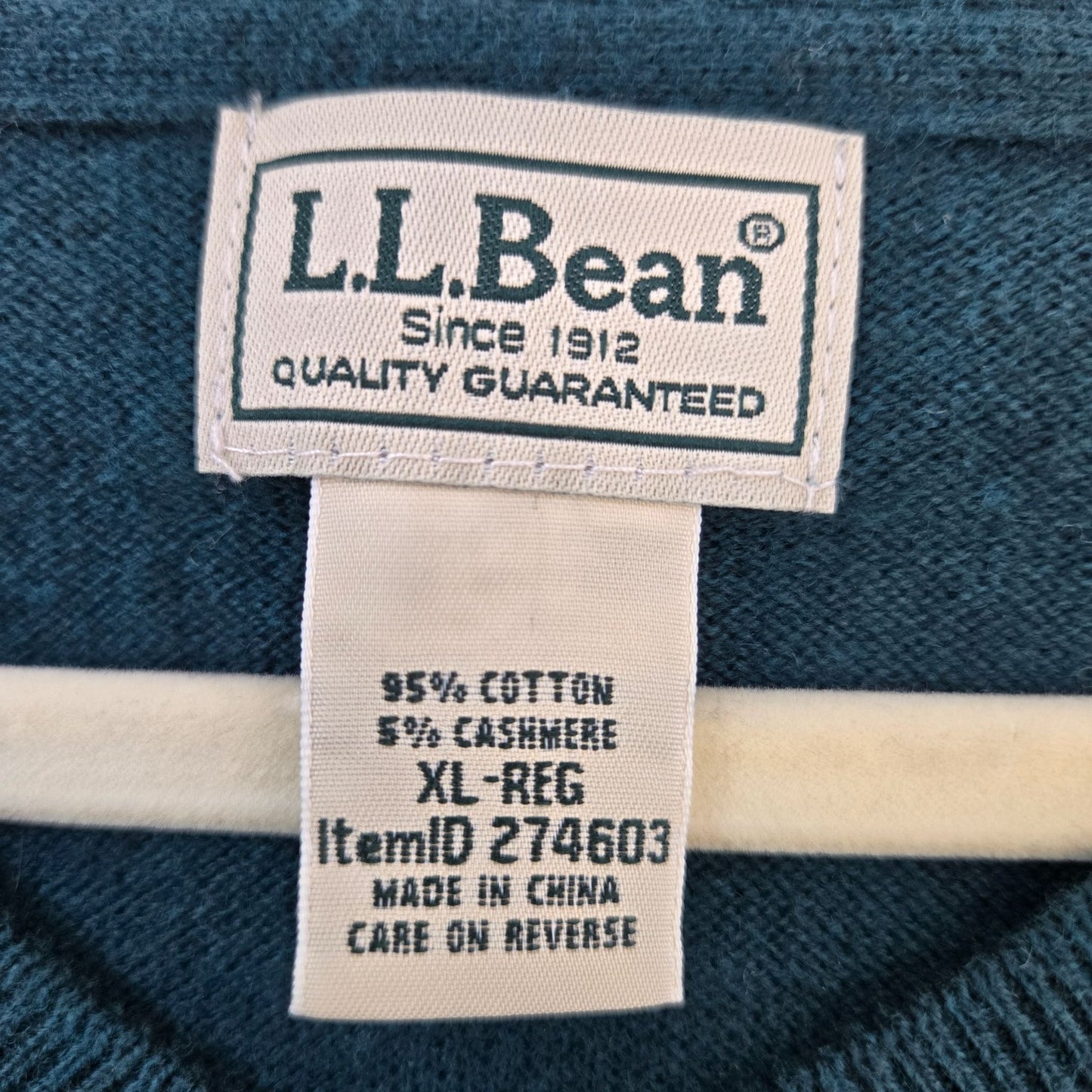 L.L. Bean Cashmere Blend V-Neck Sweater Size XL