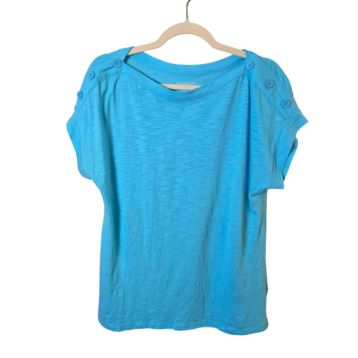Talbots Bundle Cotton Blend Boatneck Cap Sleeve Burnout T-Shirts Size Large