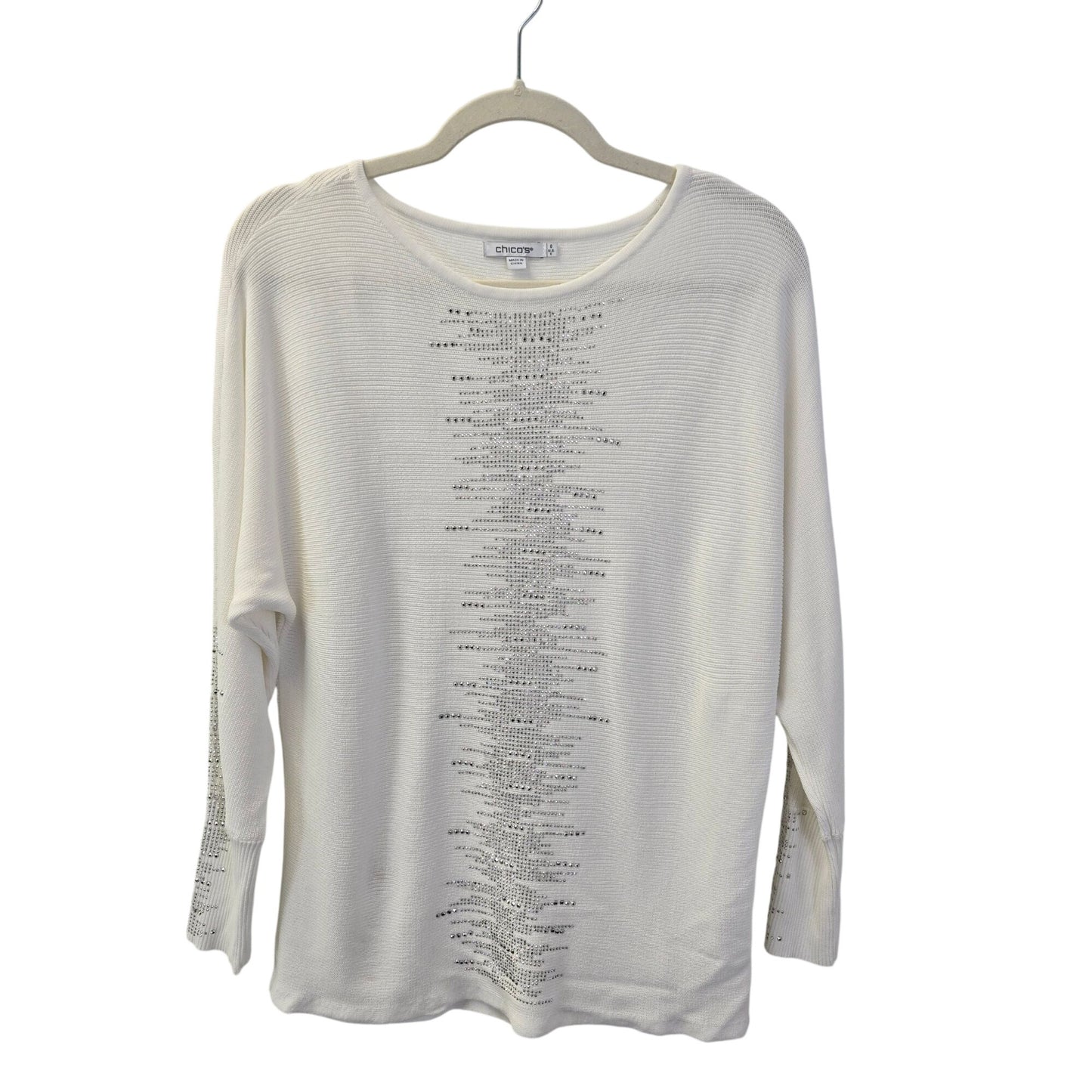 Chico's Stud Embellished Dolman Sleeve Crewneck Sweater Size Chico's 0/Small