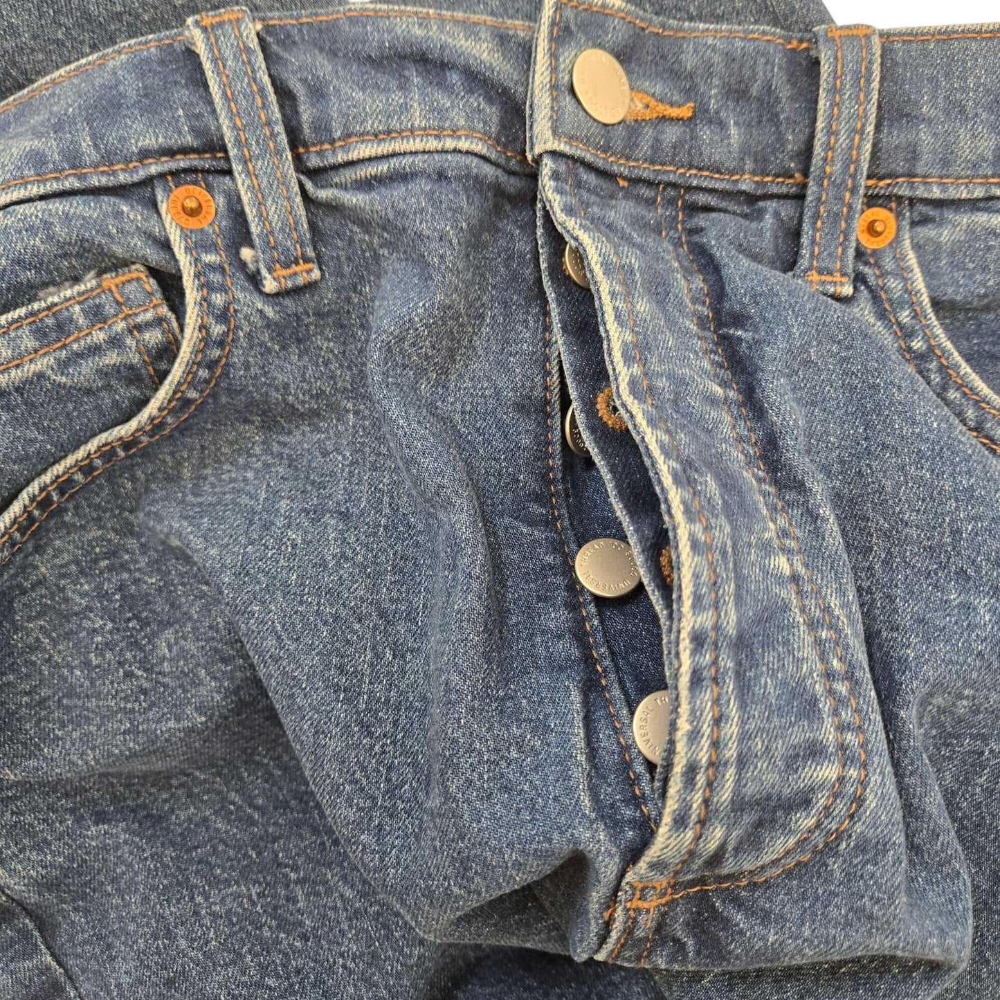 Universal Thread Highest Straight Leg Hidden Button Fly Jeans Size 10