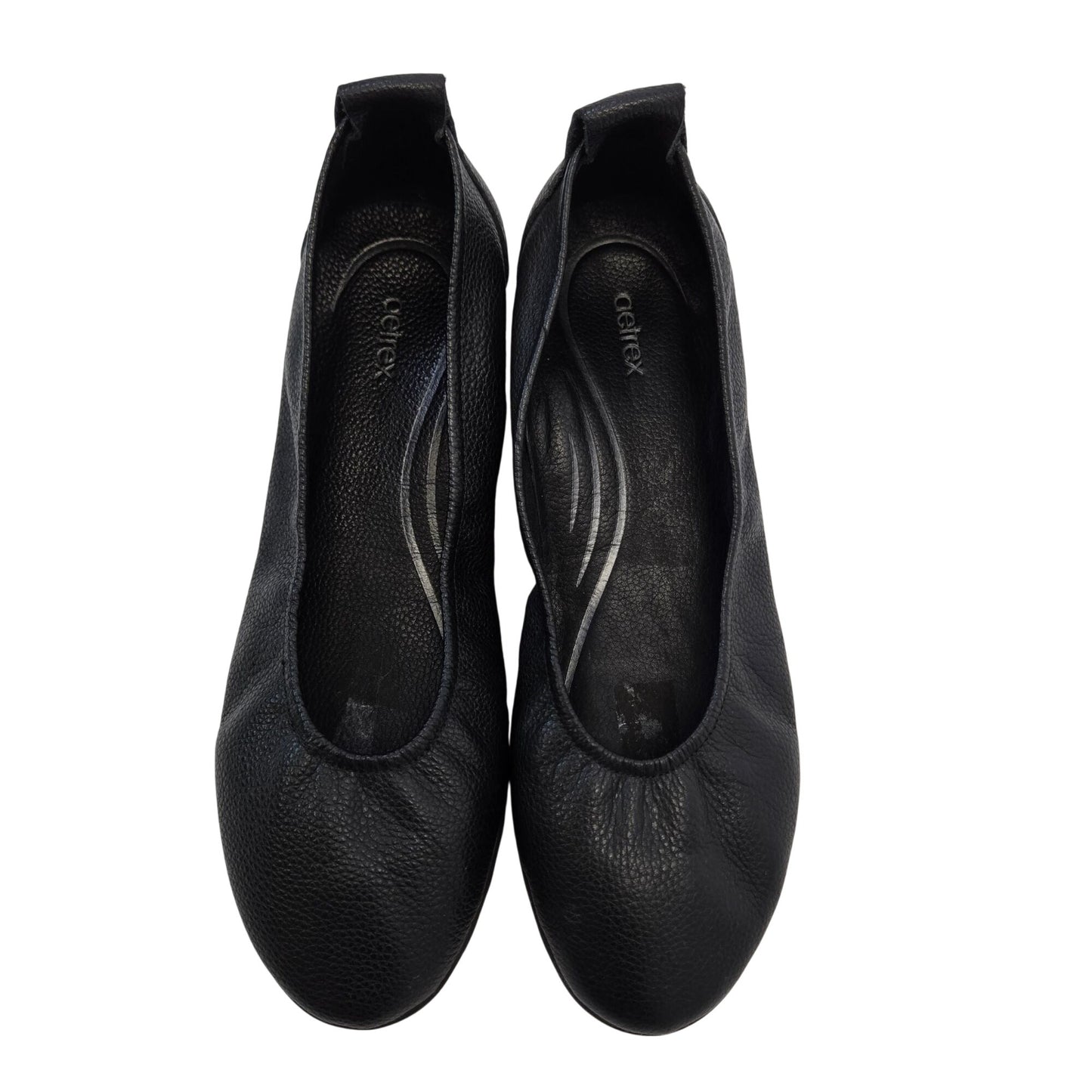 Aetrex Leather Brianna Ballet Wedge Heel Flat Size 8.5