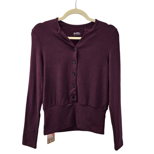 NWT OGL Viscose Blend Button Down Banded Hem Top Size Small