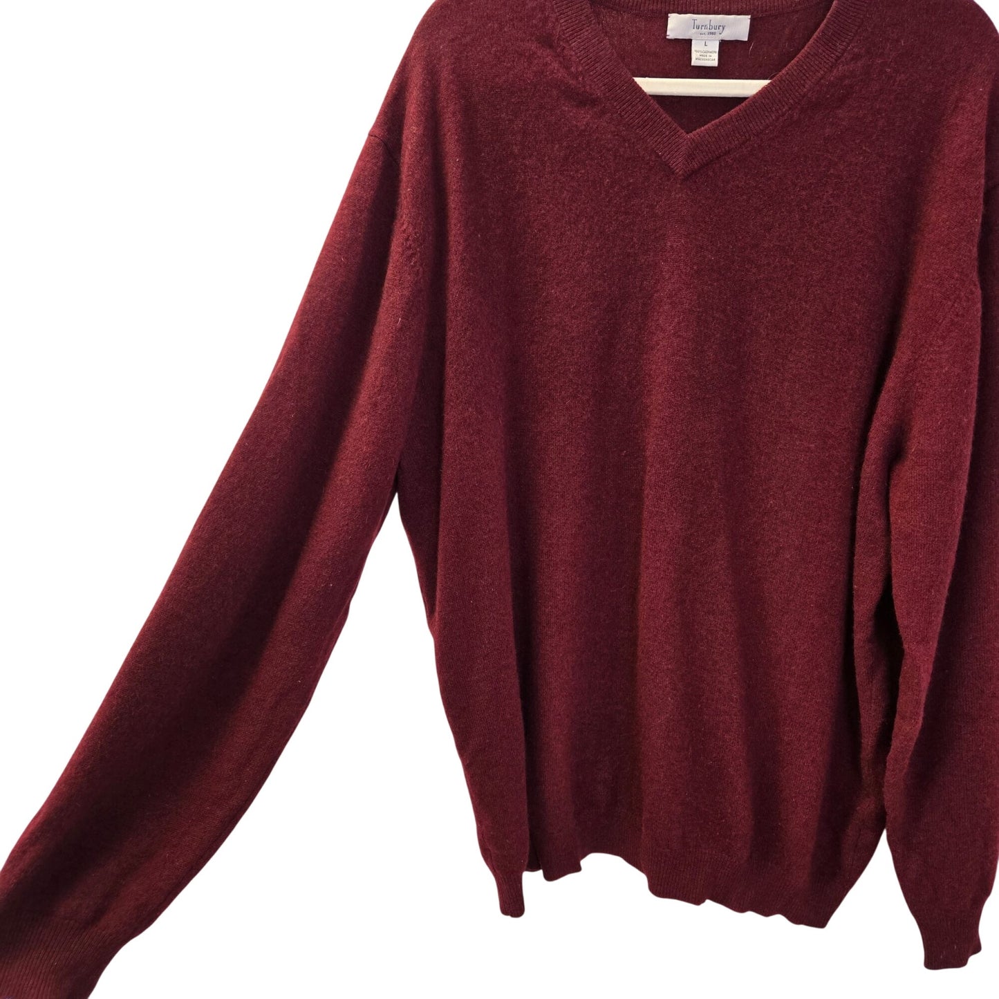 Turnbury 100% Cashmere V-Neck Sweater Size Large