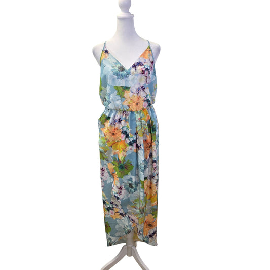 NWT Amanda U. Floral Faux Wrap Skirt Hi-Low Sundress Size Medium