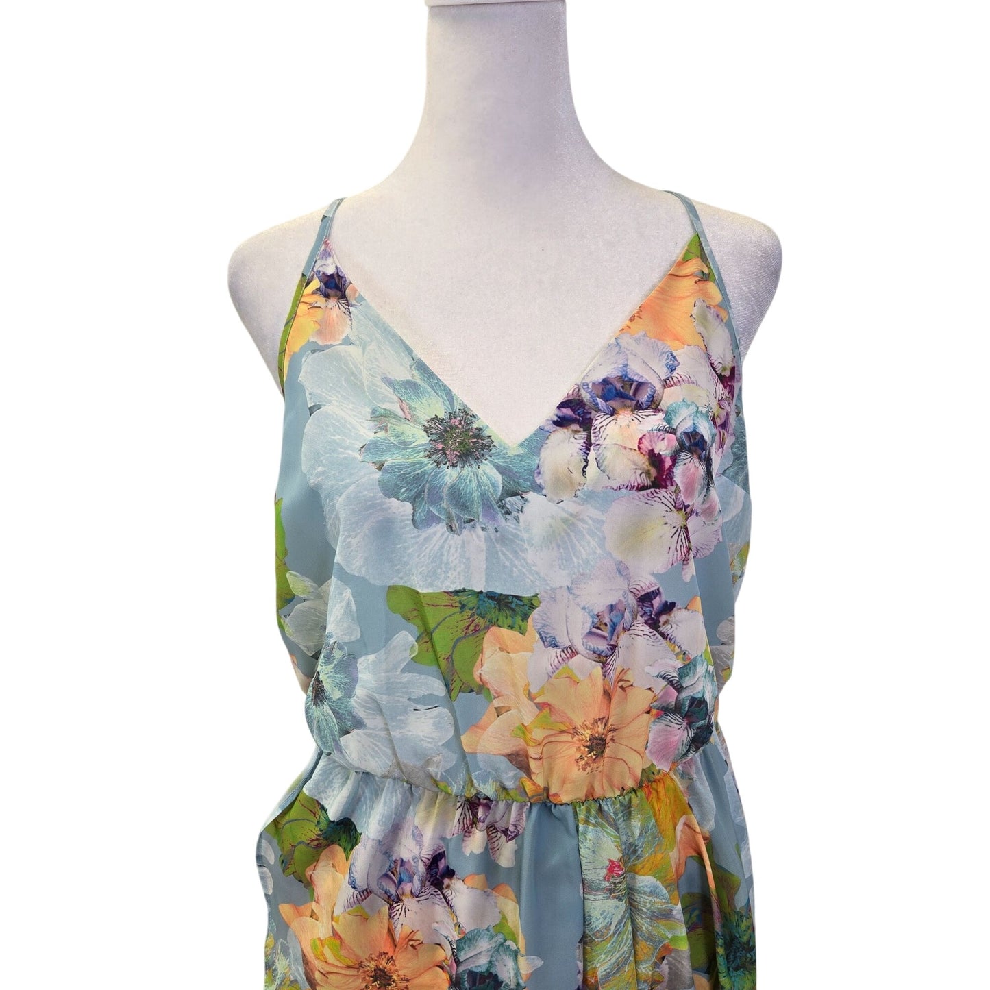 NWT Amanda U. Floral Faux Wrap Skirt Hi-Low Sundress Size Medium