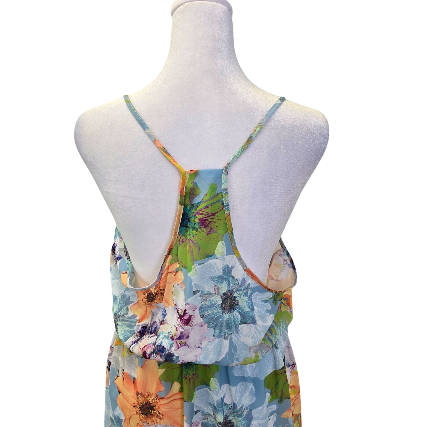 NWT Amanda U. Floral Faux Wrap Skirt Hi-Low Sundress Size Medium