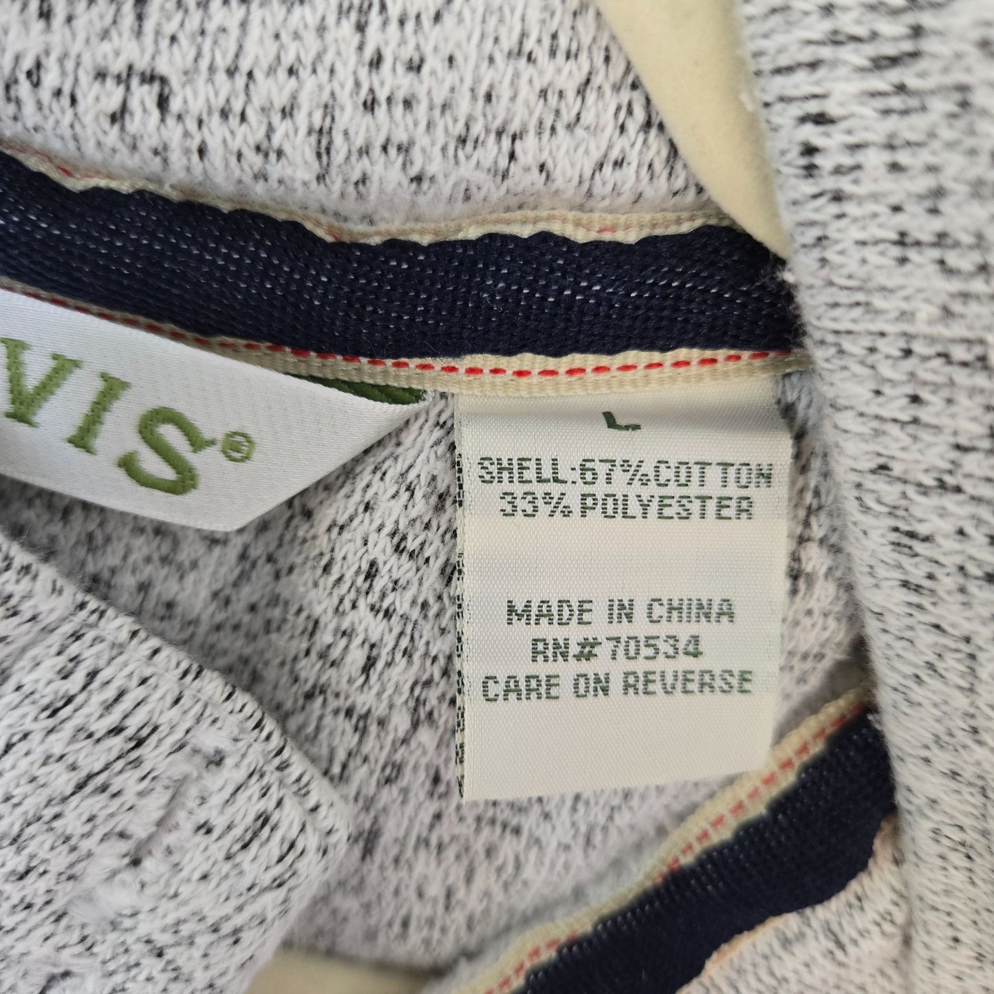 Orvis Quarter Button Kangaroo Pocket Sweatshirt Size Large