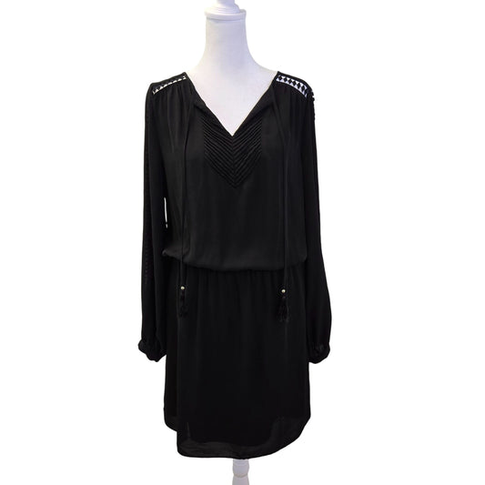 White House Black Market Silky Boho Tassel Dress Size 8
