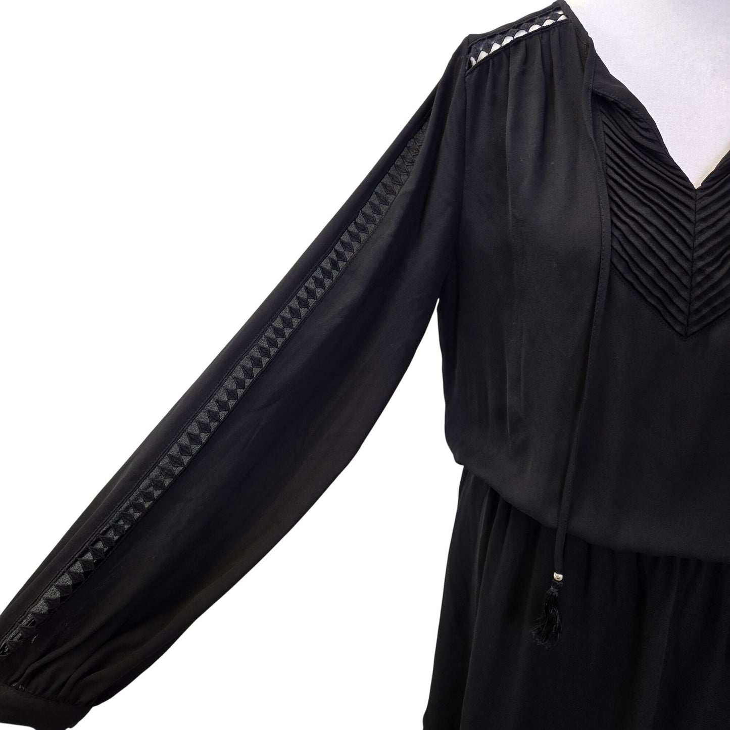 White House Black Market Silky Boho Tassel Dress Size 8