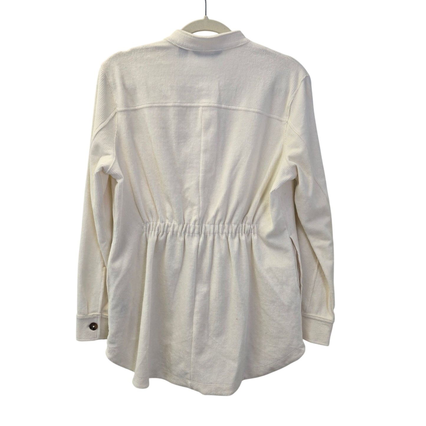 Lands' End Corduroy Button Front Cinch Back Shacket Shirt Size M Petite