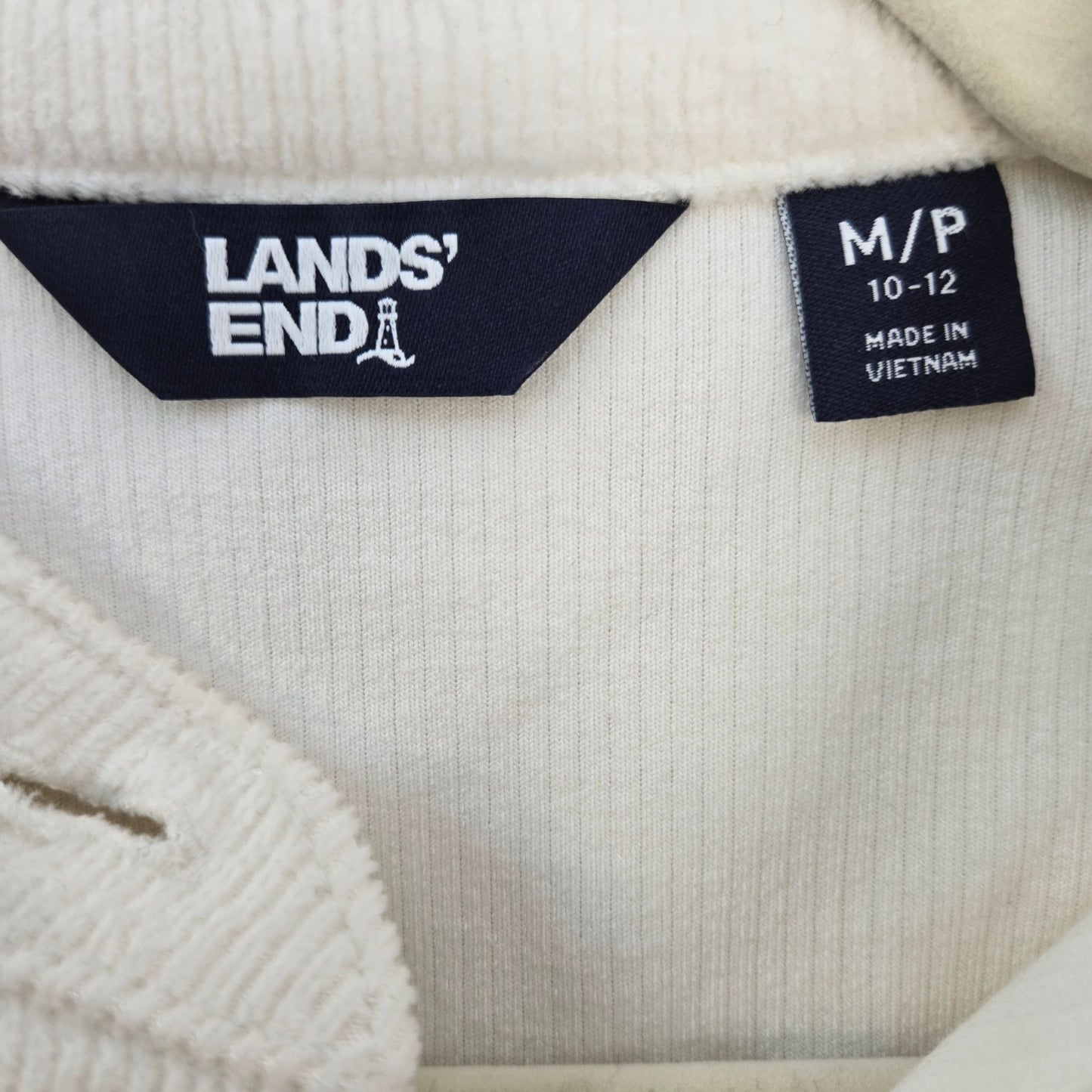 Lands' End Corduroy Button Front Cinch Back Shacket Shirt Size M Petite