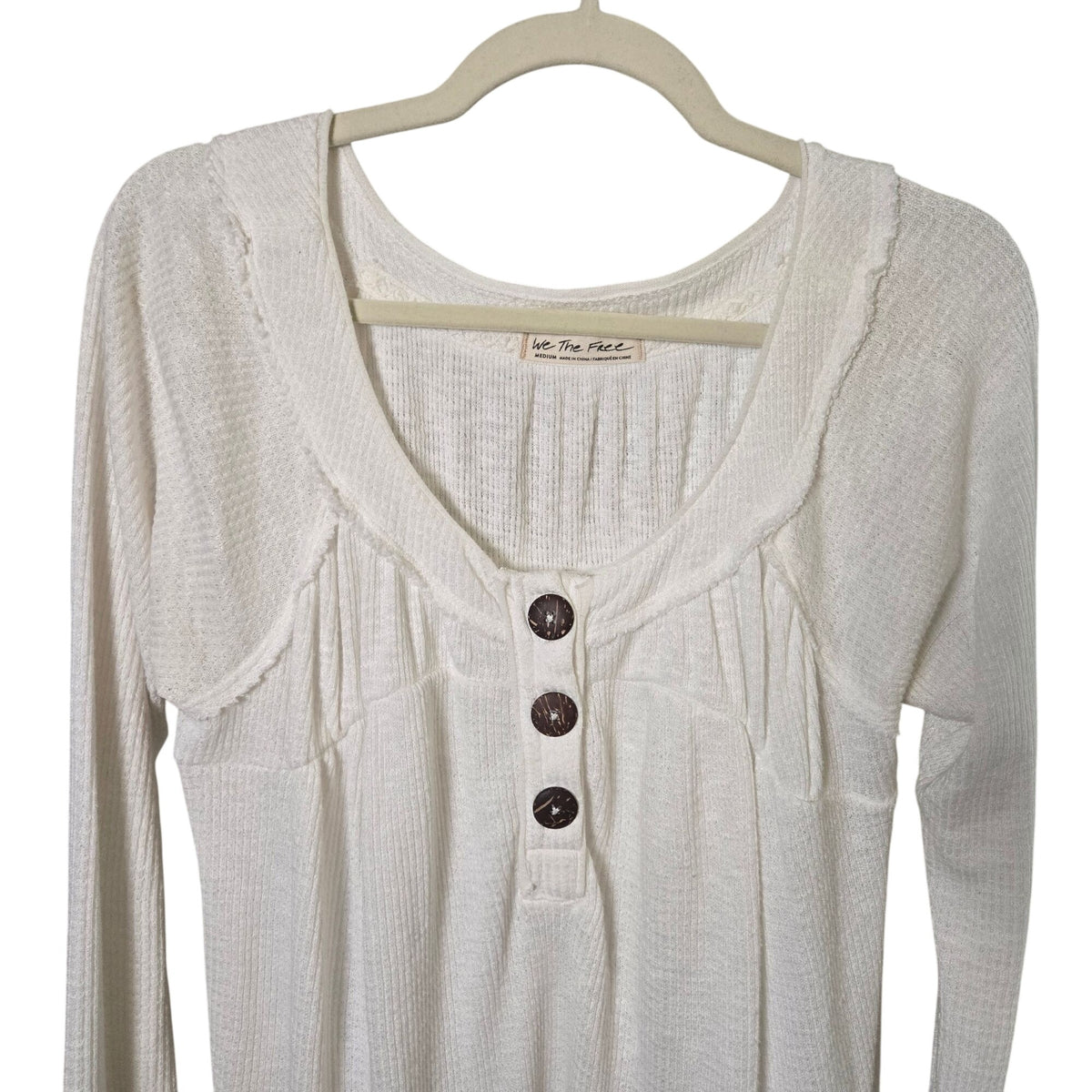 Free People We the Free Waffle Knit Oversized Babydoll Top Size Medium