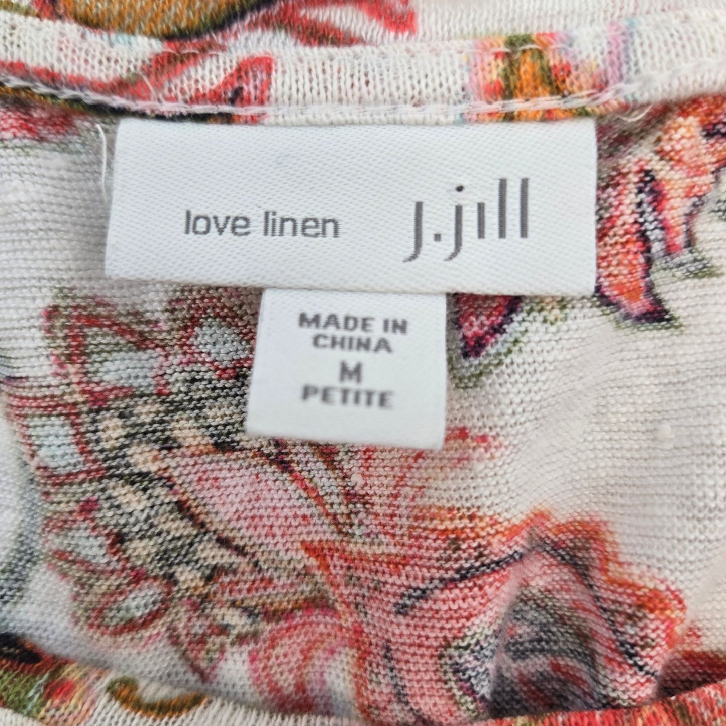 J. Jill Love Linen 100% Linen Paisley Print Tank Top Size Medium Petite