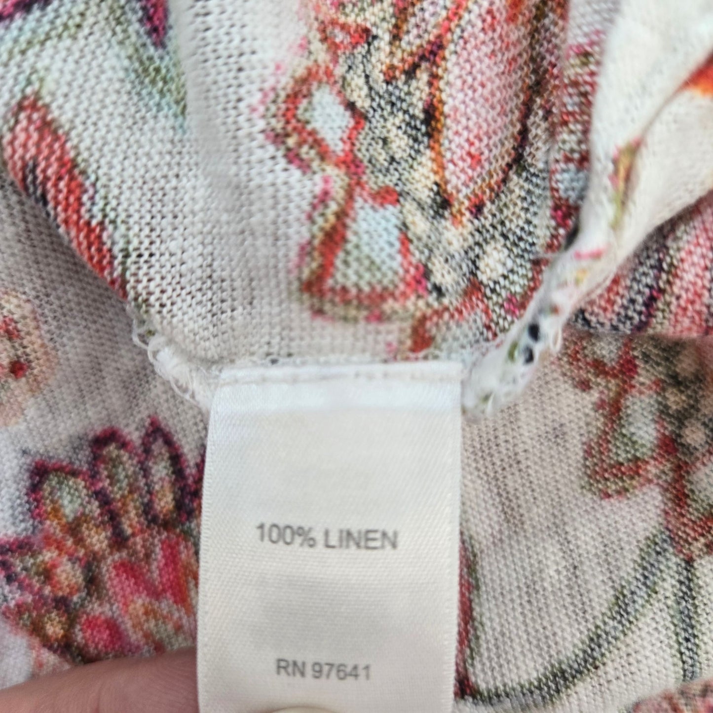 J. Jill Love Linen 100% Linen Paisley Print Tank Top Size Medium Petite