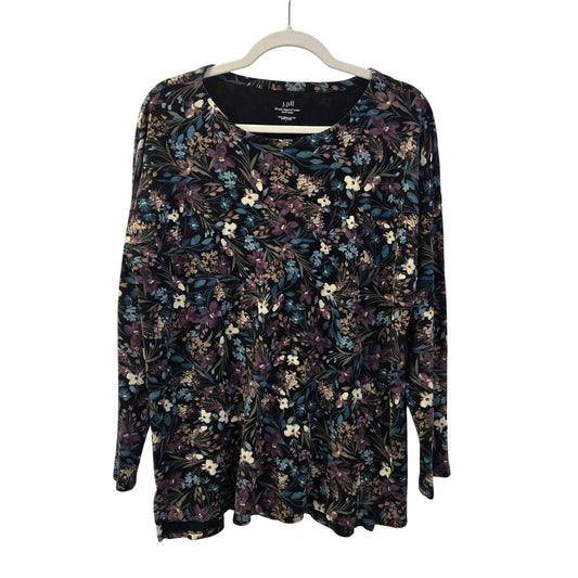 J. Jill Simply Supima Crewneck Floral Tunic Top Size Large