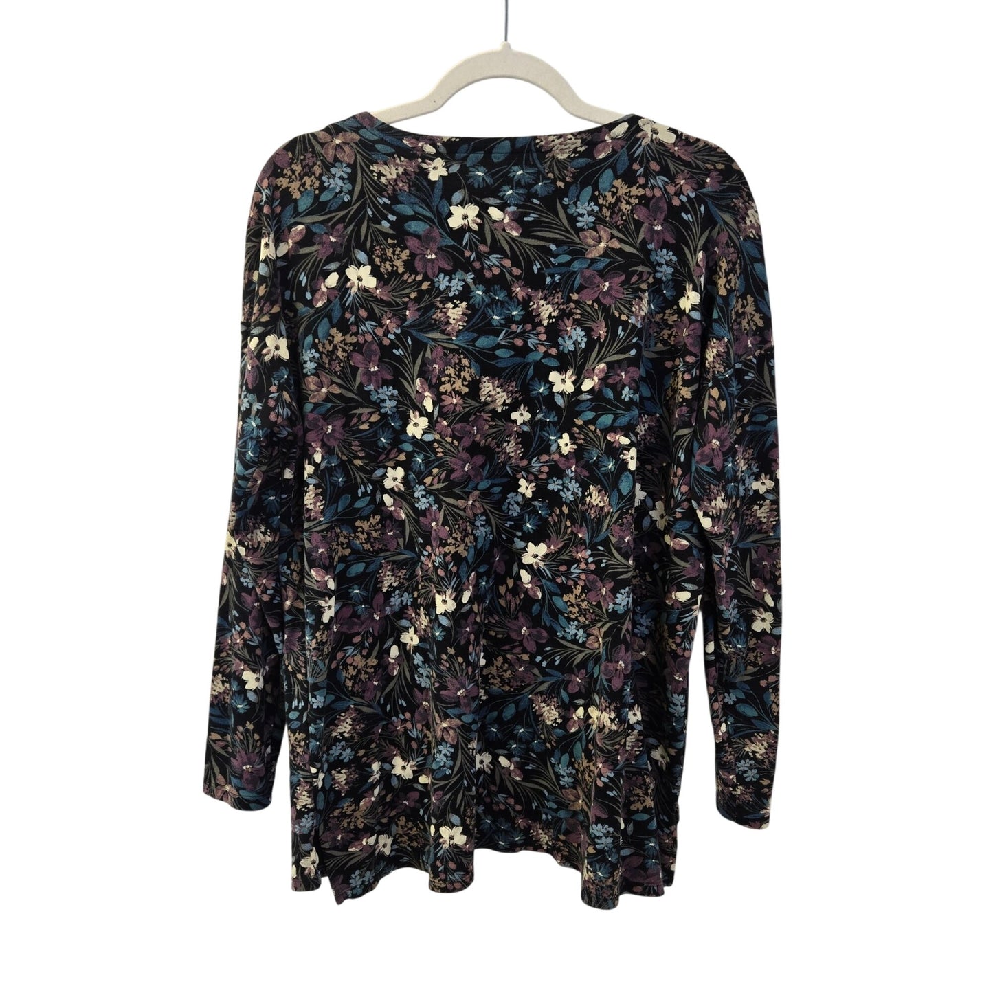 J. Jill Simply Supima Crewneck Floral Tunic Top Size Large
