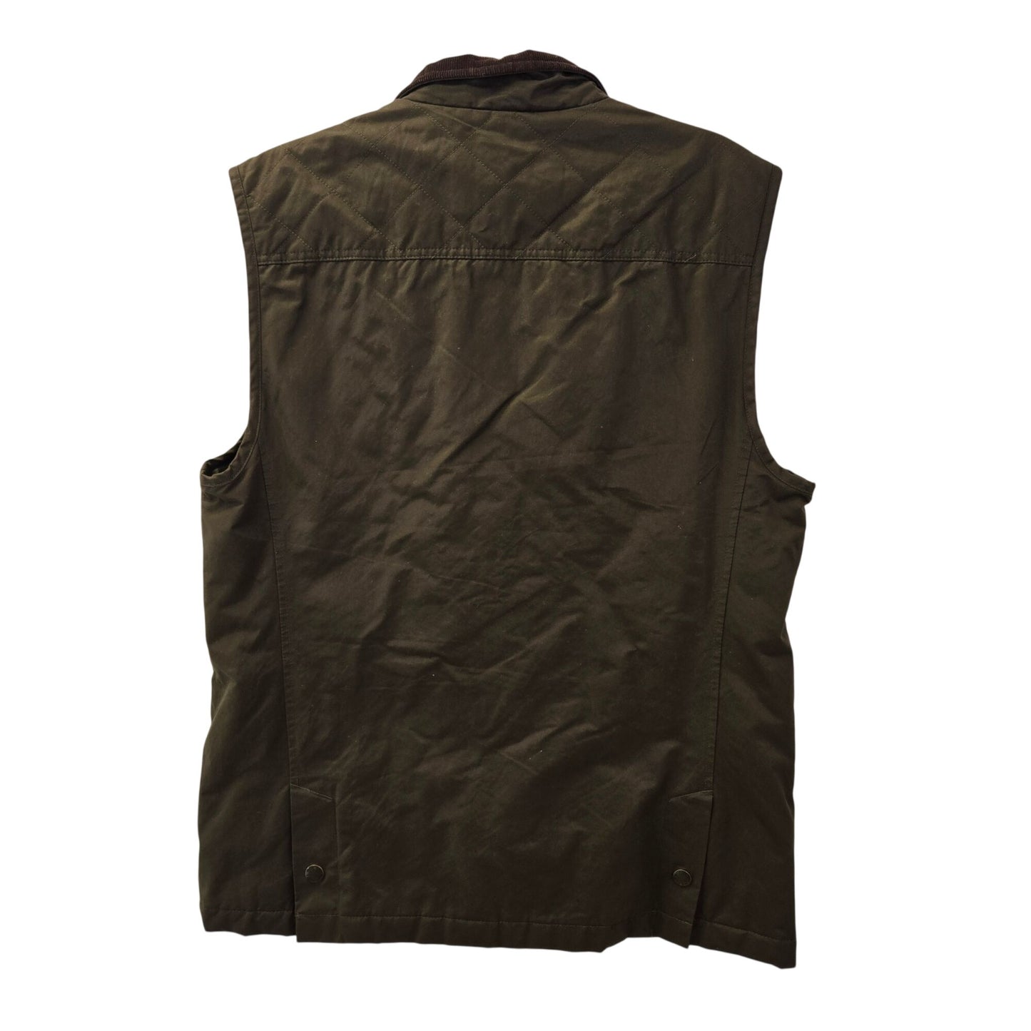 Orvis Wax Cloth Corduroy Collar Utility Vest Size Medium