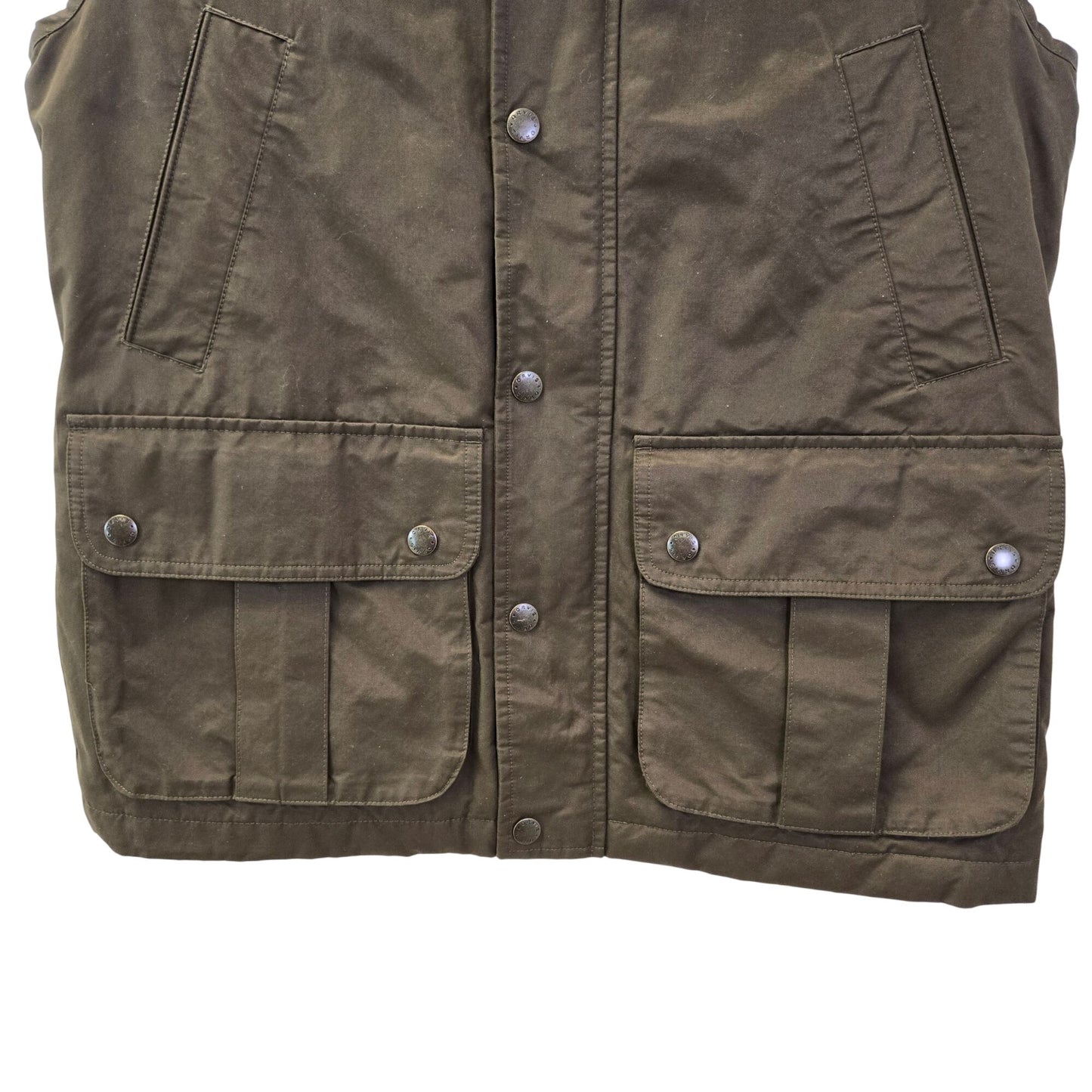Orvis Wax Cloth Corduroy Collar Utility Vest Size Medium