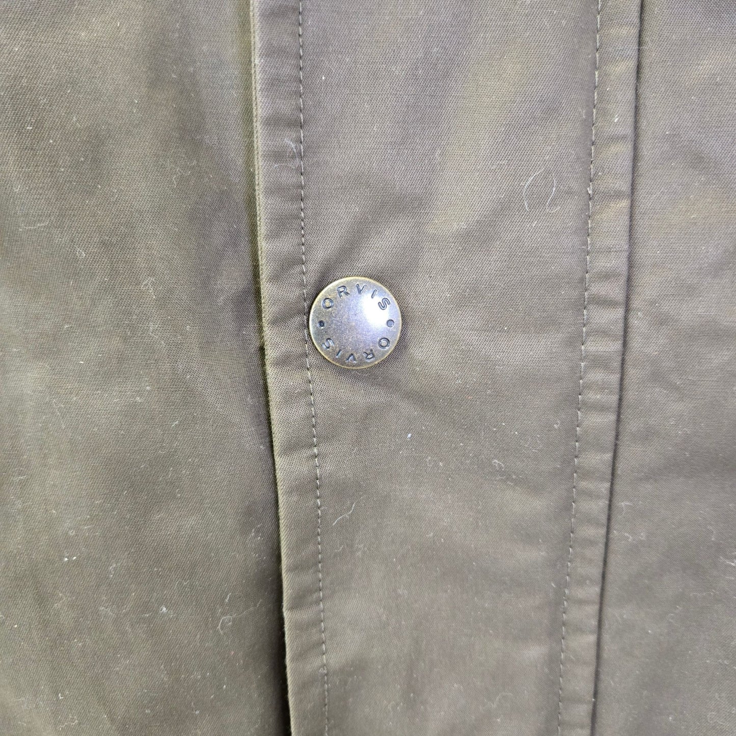 Orvis Wax Cloth Corduroy Collar Utility Vest Size Medium