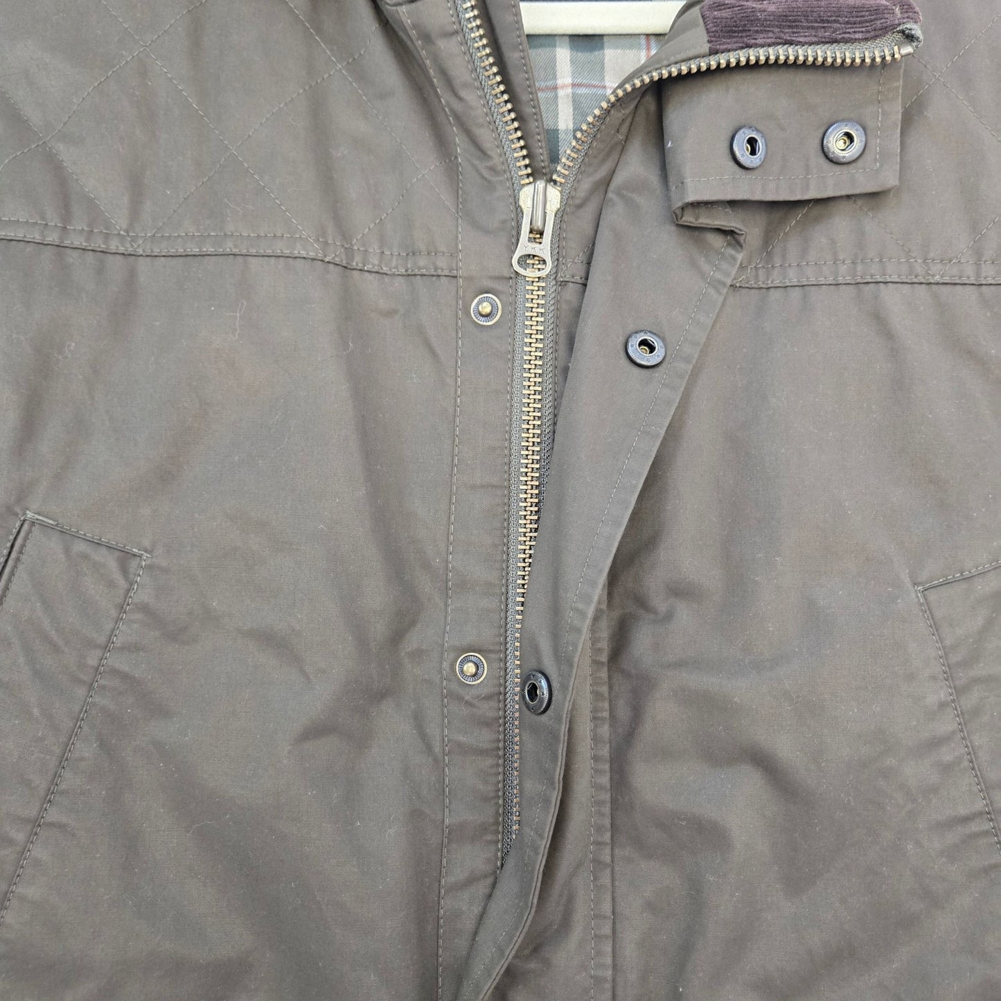 Orvis Wax Cloth Corduroy Collar Utility Vest Size Medium