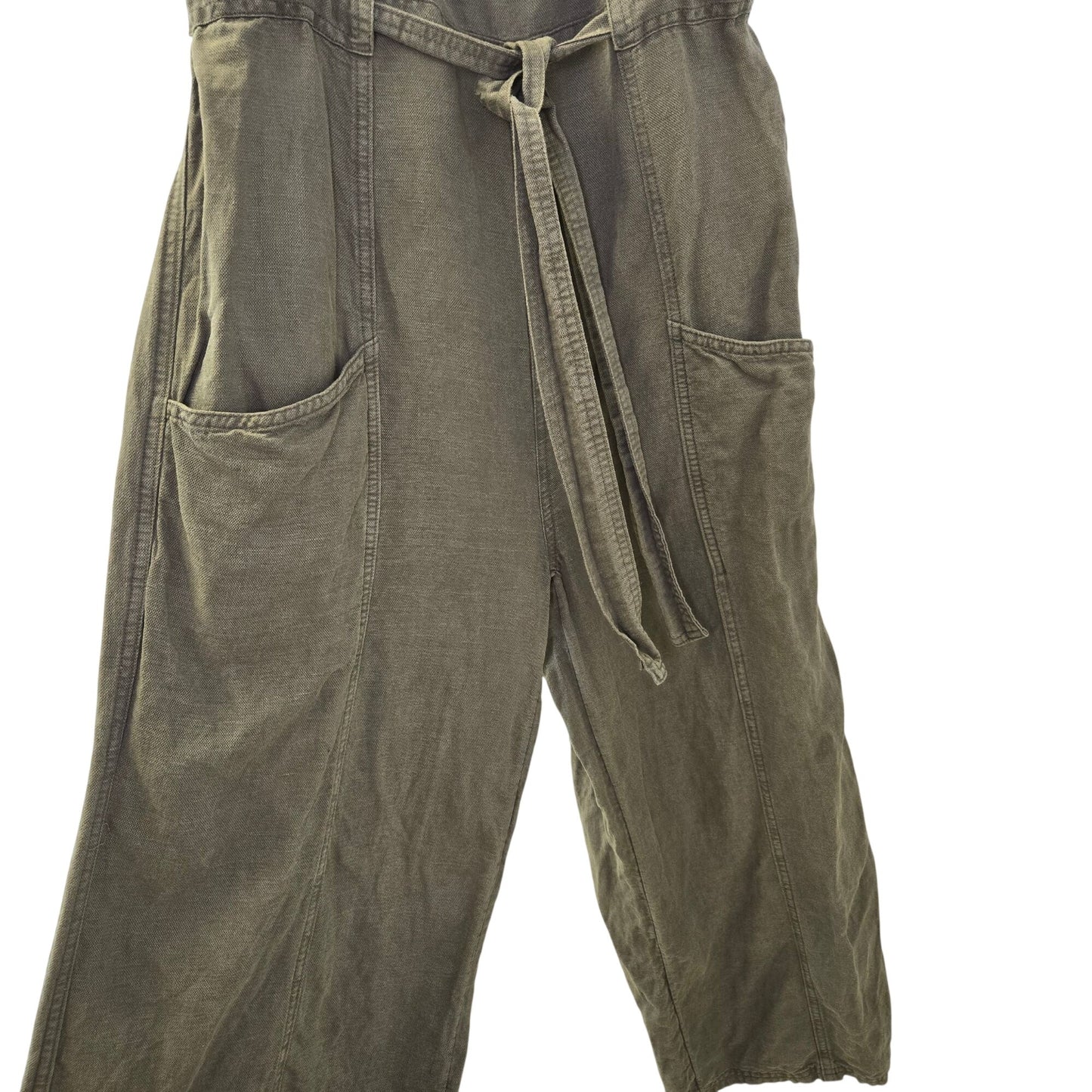 Nicole Miller Linen & Viscose Blend Sleeveless Wide Leg Jumpsuit Size 6