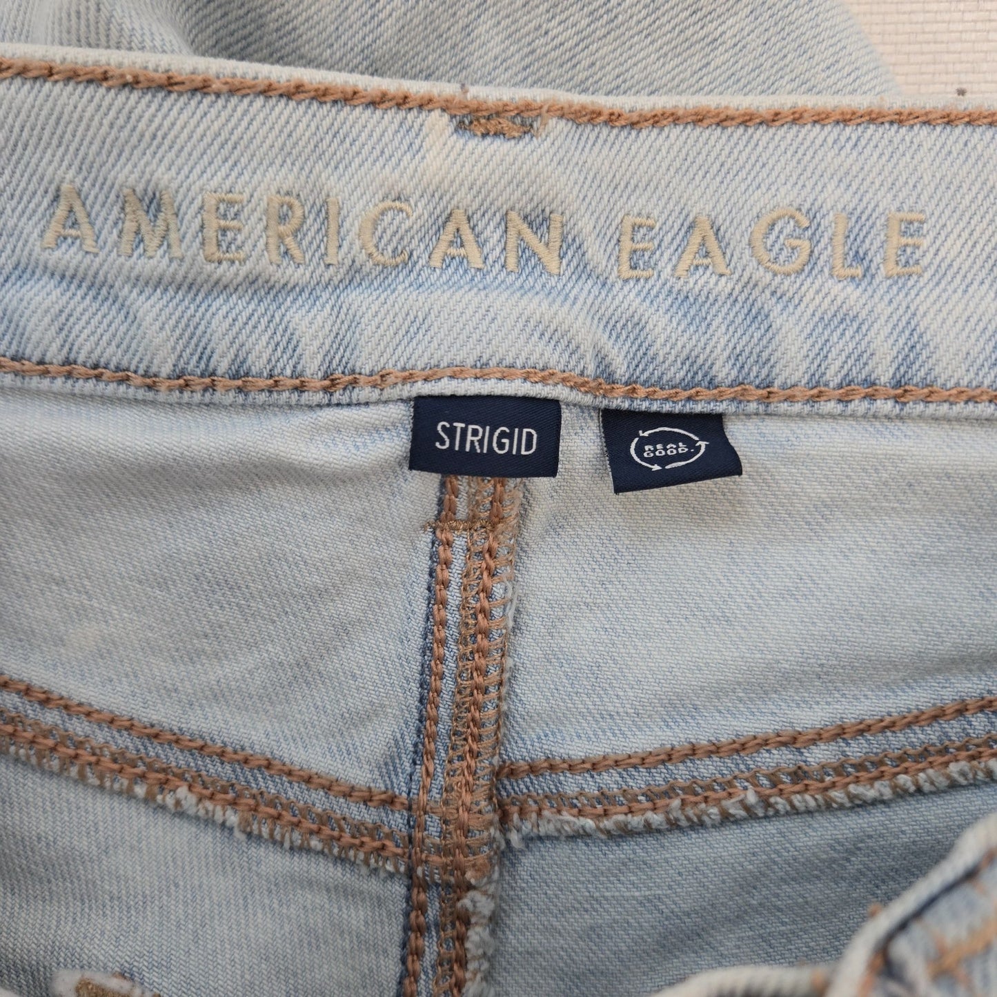 American Eagle Strigid Highest Rise Baggy Straight Fit Jeans Size 2