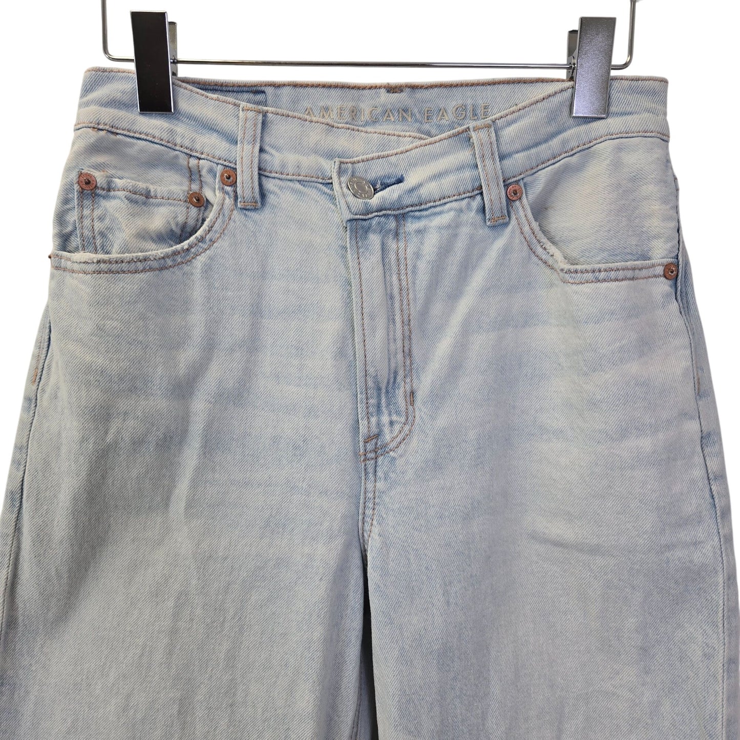 American Eagle Strigid Highest Rise Baggy Straight Fit Jeans Size 2
