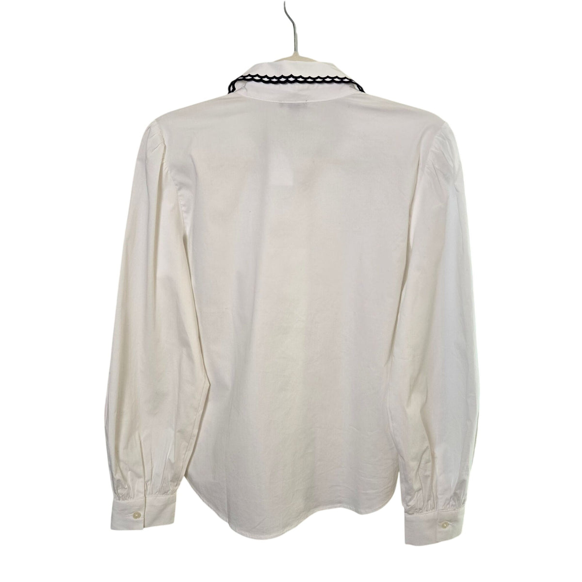 NWT Ann Taylor Cotton Embroidered Puff Sleeve Button Down Shirt Size Medium
